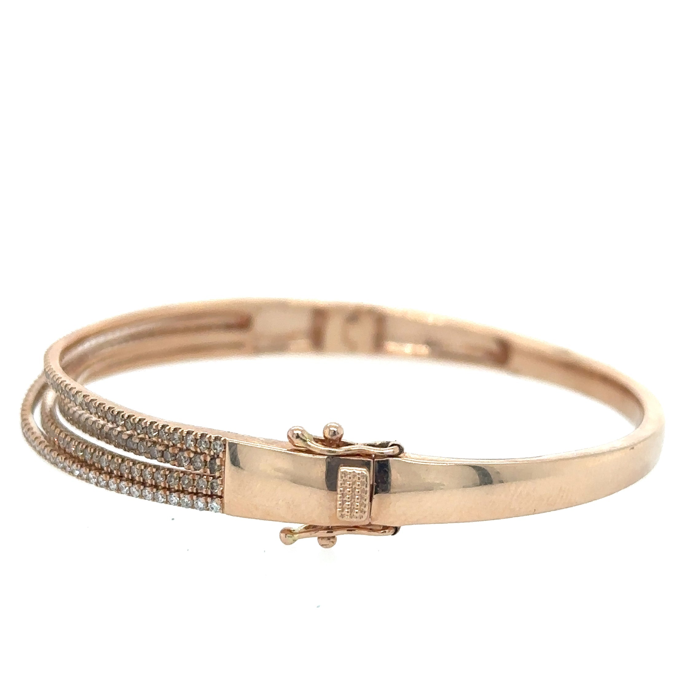 14K Rose Gold Bangle 1.41 TCW