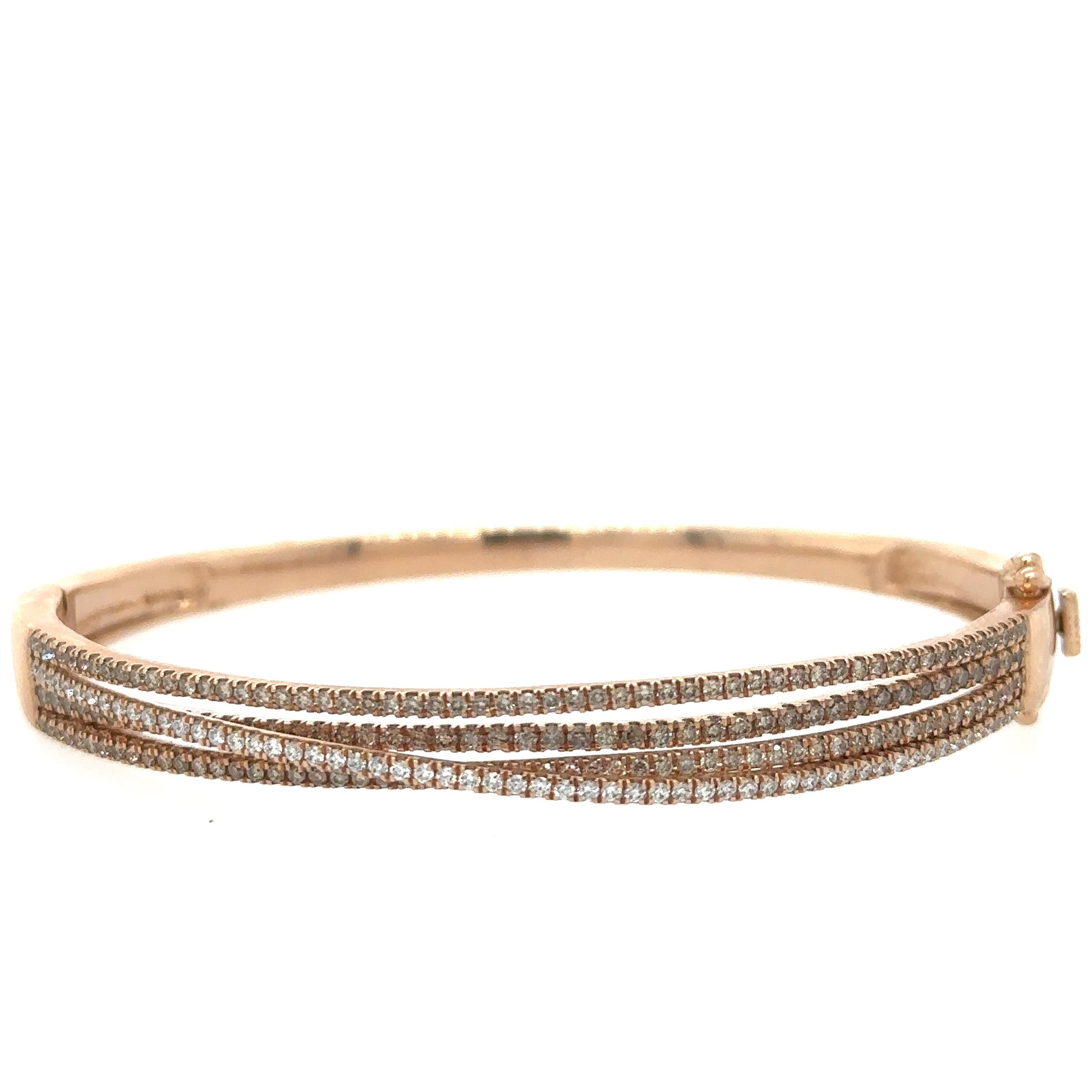 14K Rose Gold Bangle 1.41 TCW