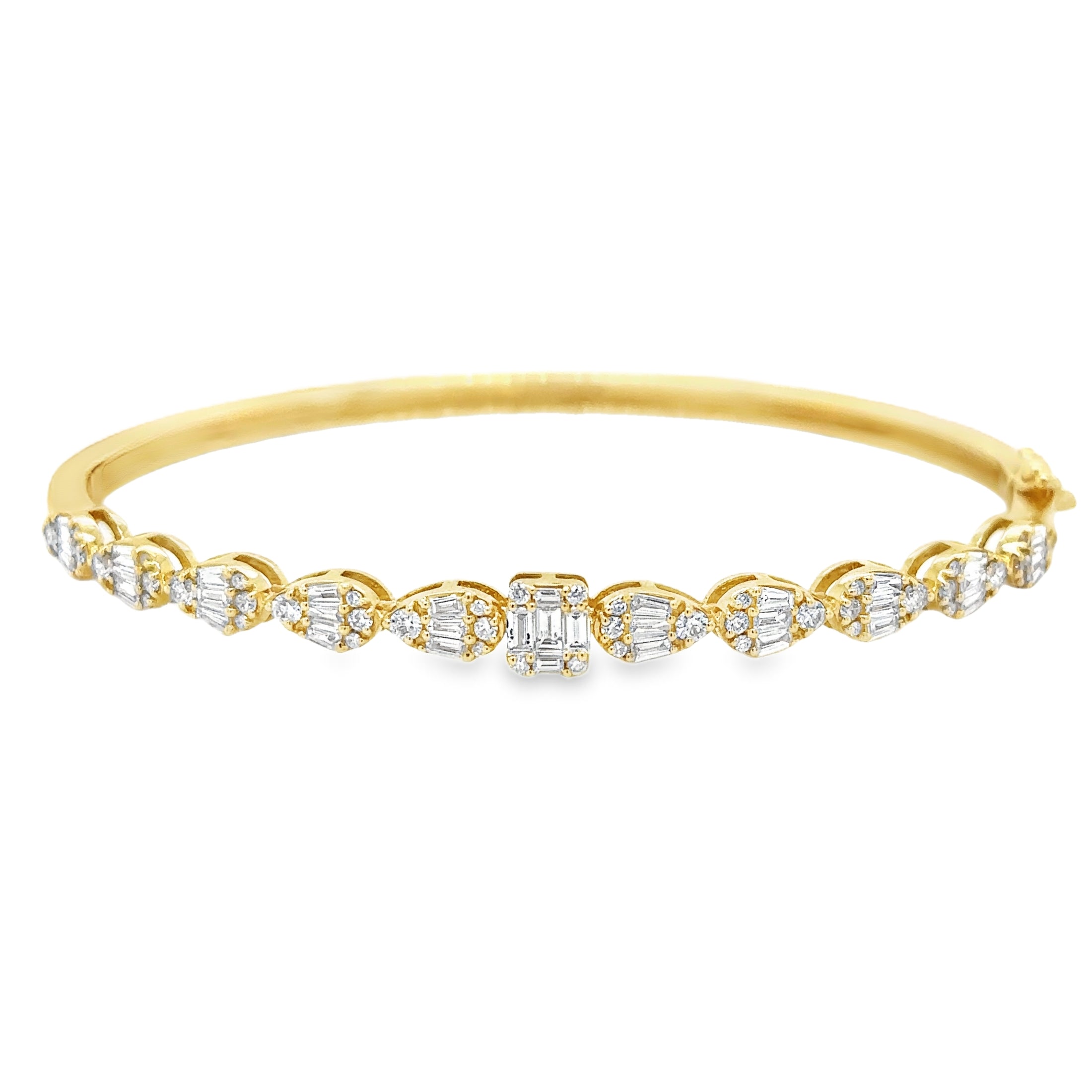 14K Yellow Gold Diamond Bangle 1.09 TCW