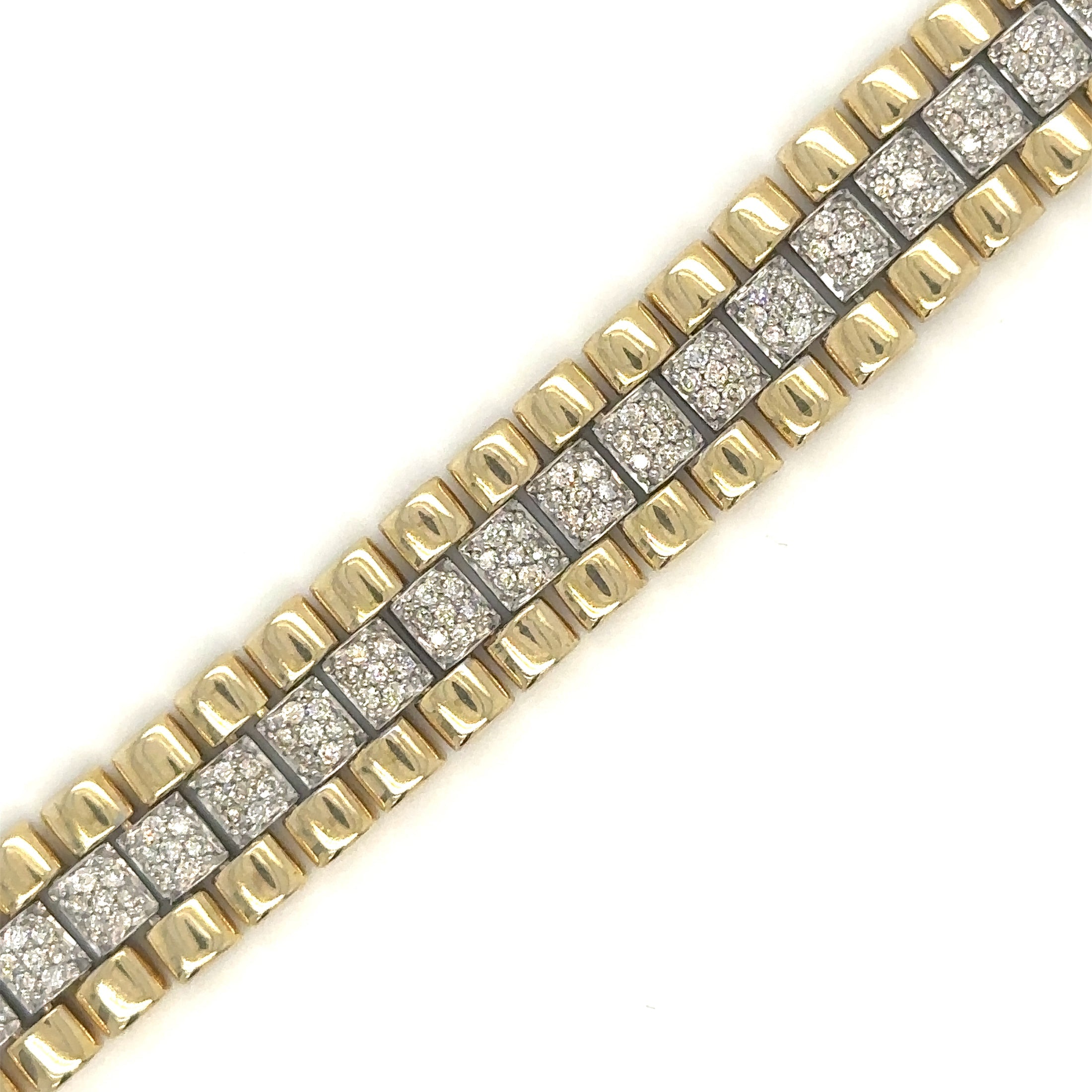 Pulsera de diamantes en oro amarillo de 14 quilates, 1,52 quilates