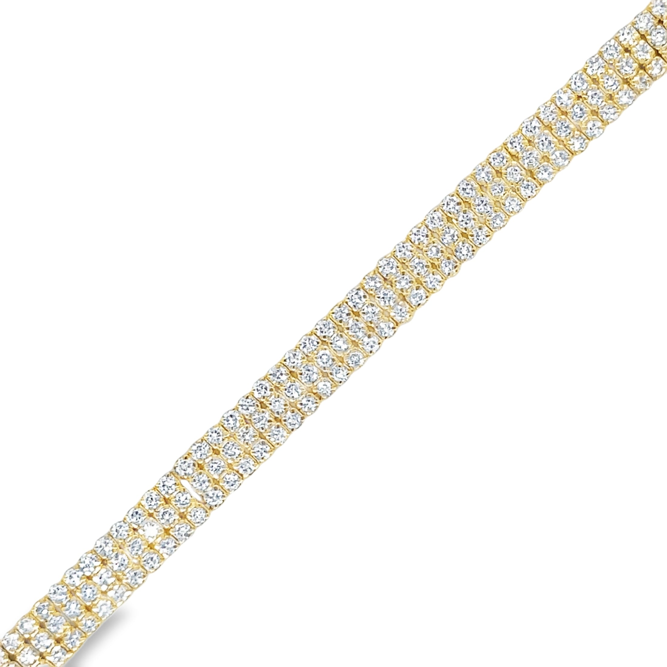 Pulsera de diamantes en oro amarillo de 14 quilates, 2,96 quilates