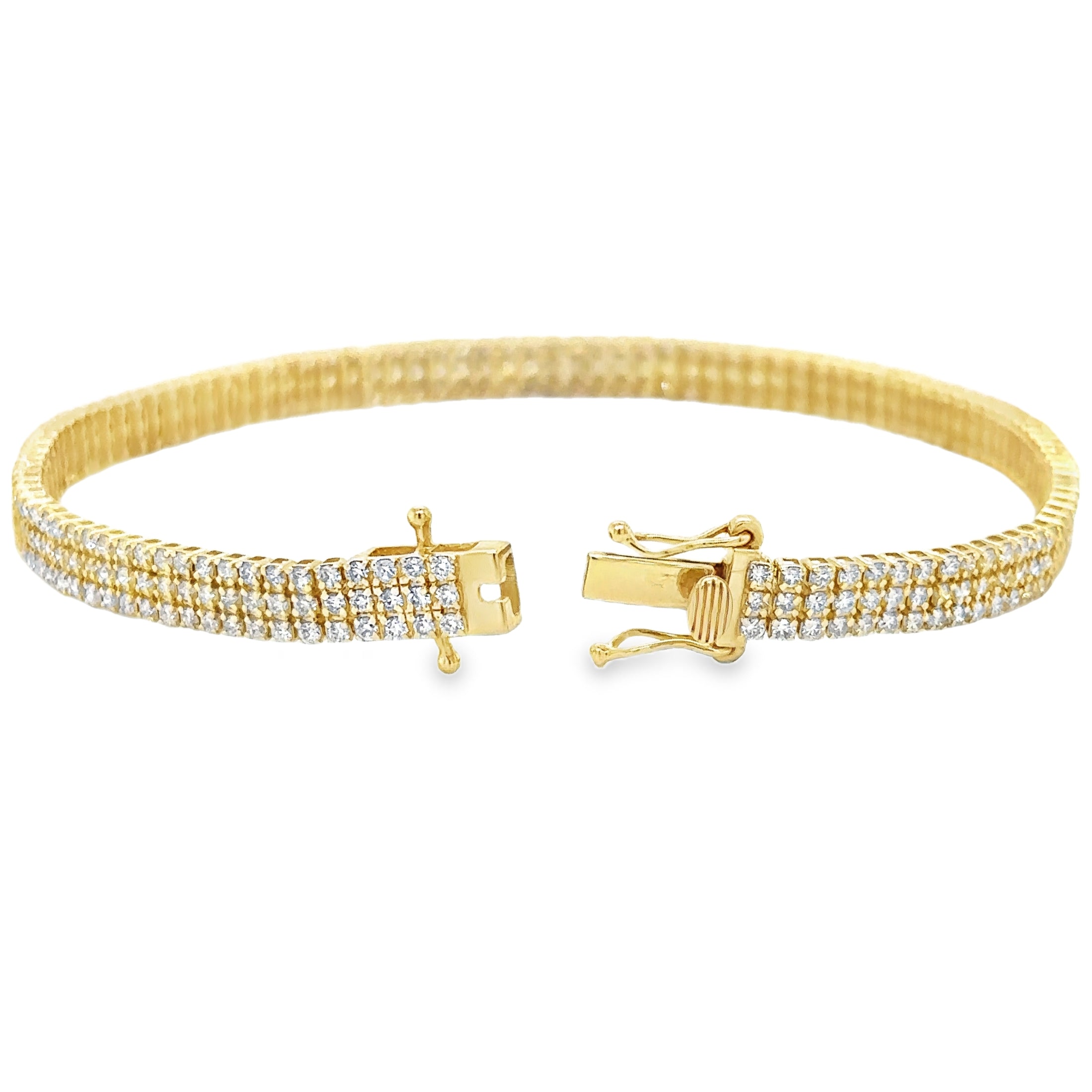 Pulsera de diamantes en oro amarillo de 14 quilates, 2,96 quilates