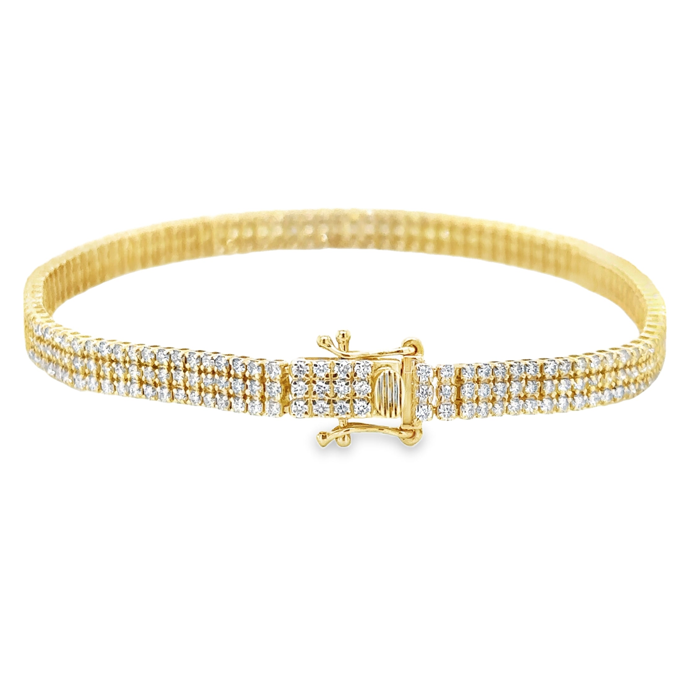 14K Yellow Gold Diamond Bracelet  2.96 TCW