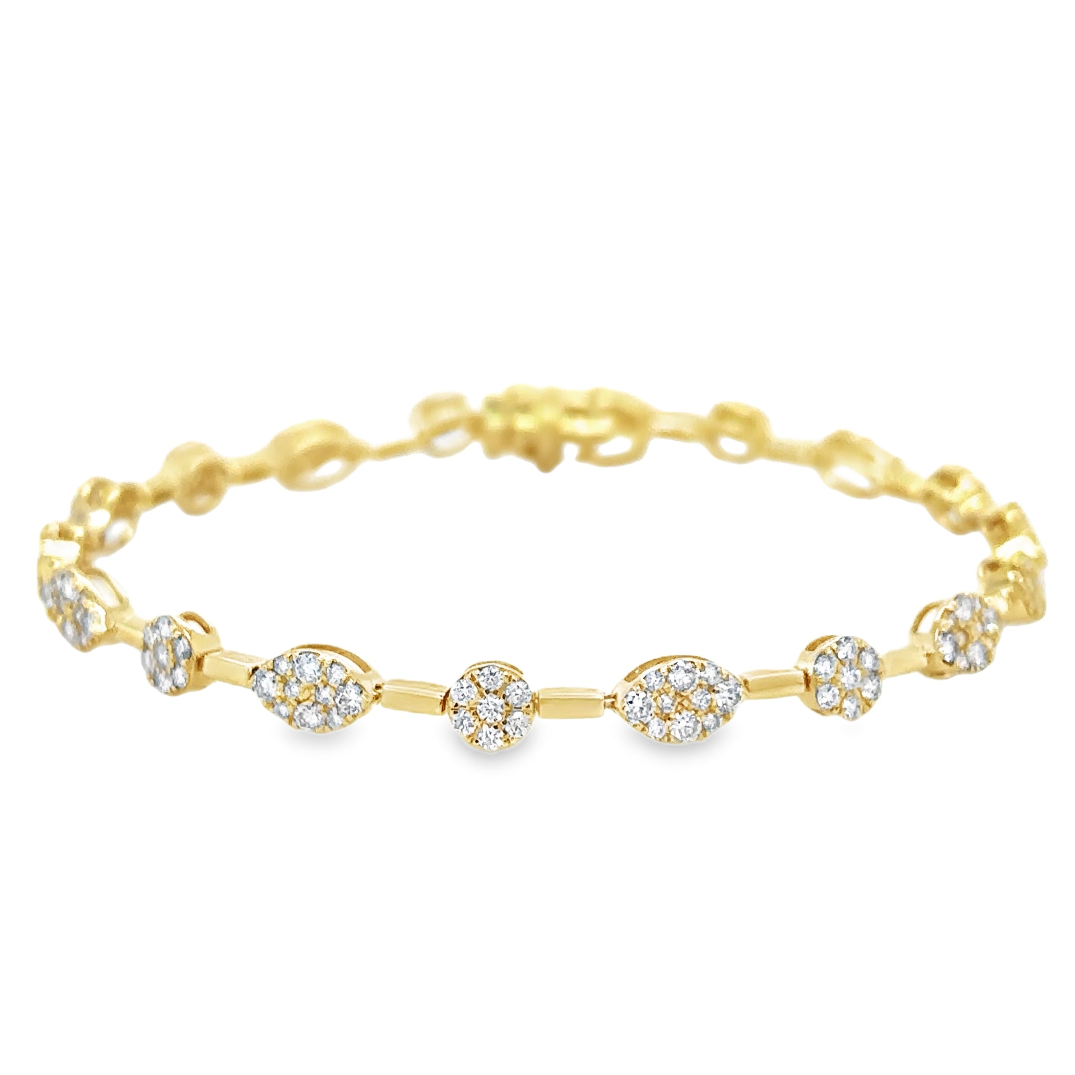 14K Yellow Gold Diamond Bracelet  1.92 TCW