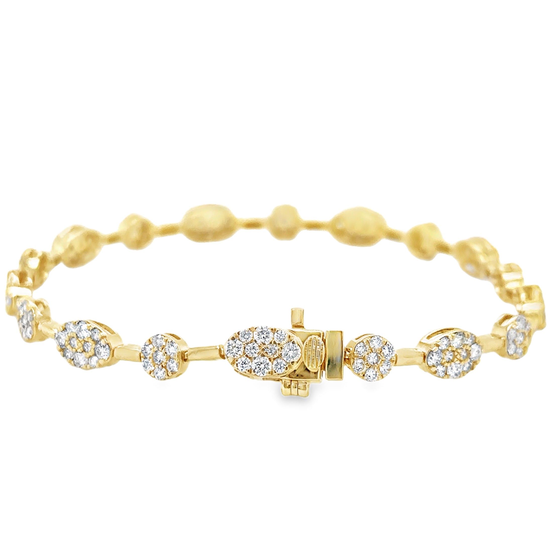 14K Yellow Gold Diamond Bracelet  2.45 TCW