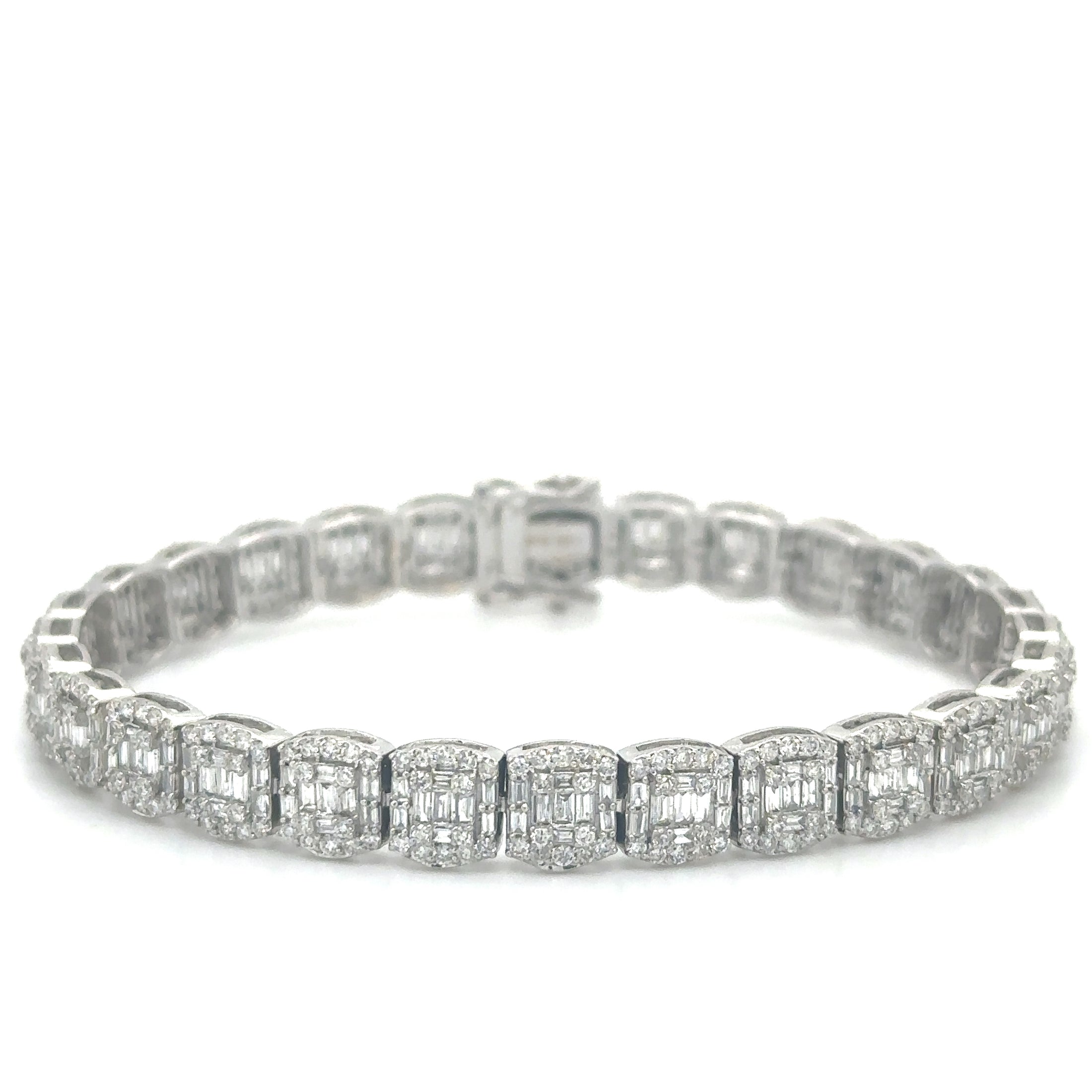 14K White Gold Diamond Bracelet  5.95 TCW