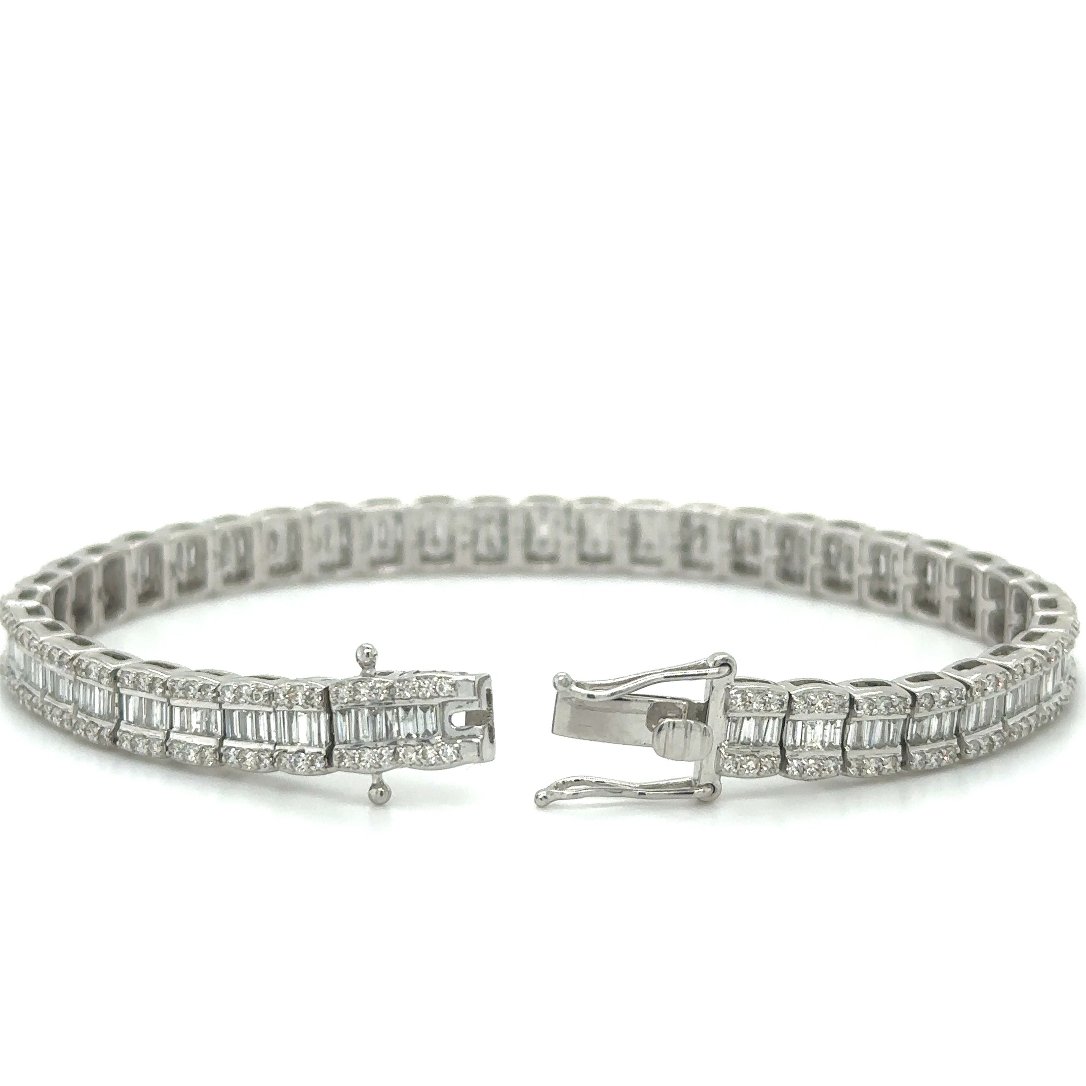 Pulsera de diamantes en oro blanco de 14 quilates, 3,58 quilates