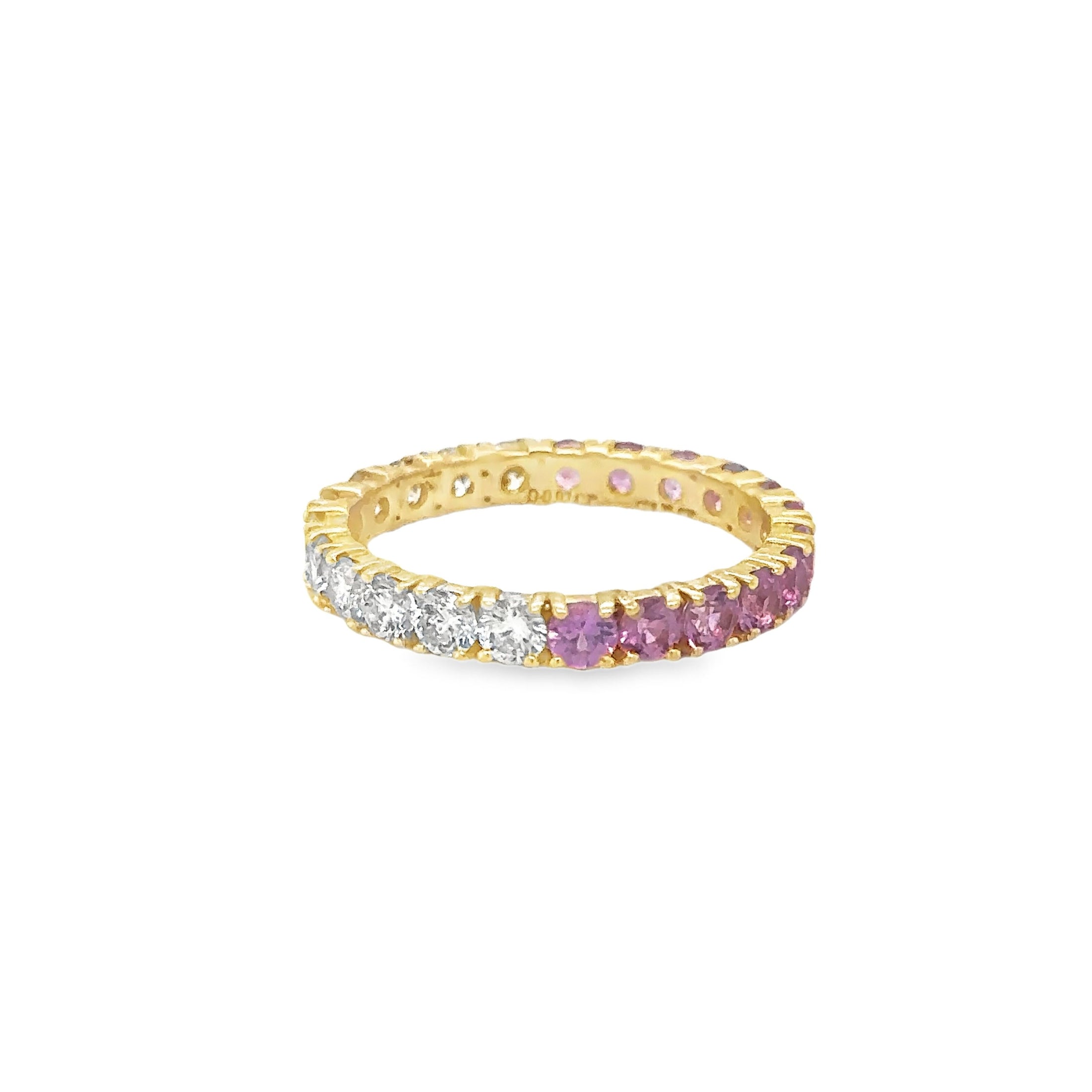 14K Yellow Gold Pink Sapphire & Diamonds Ring 2.27 TCW