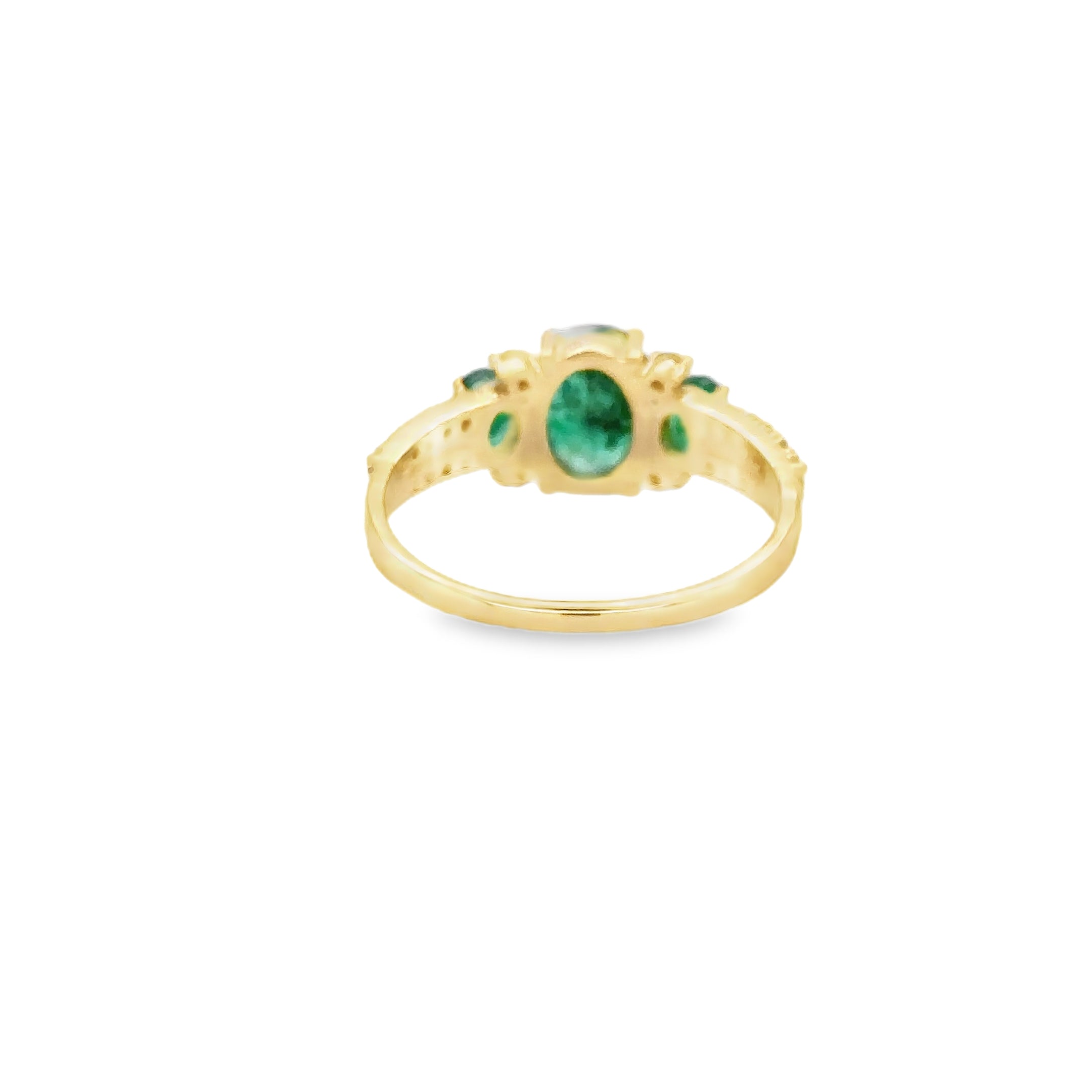 Anillo de oro amarillo de 14 quilates con esmeralda y diamantes, 1,62 quilates