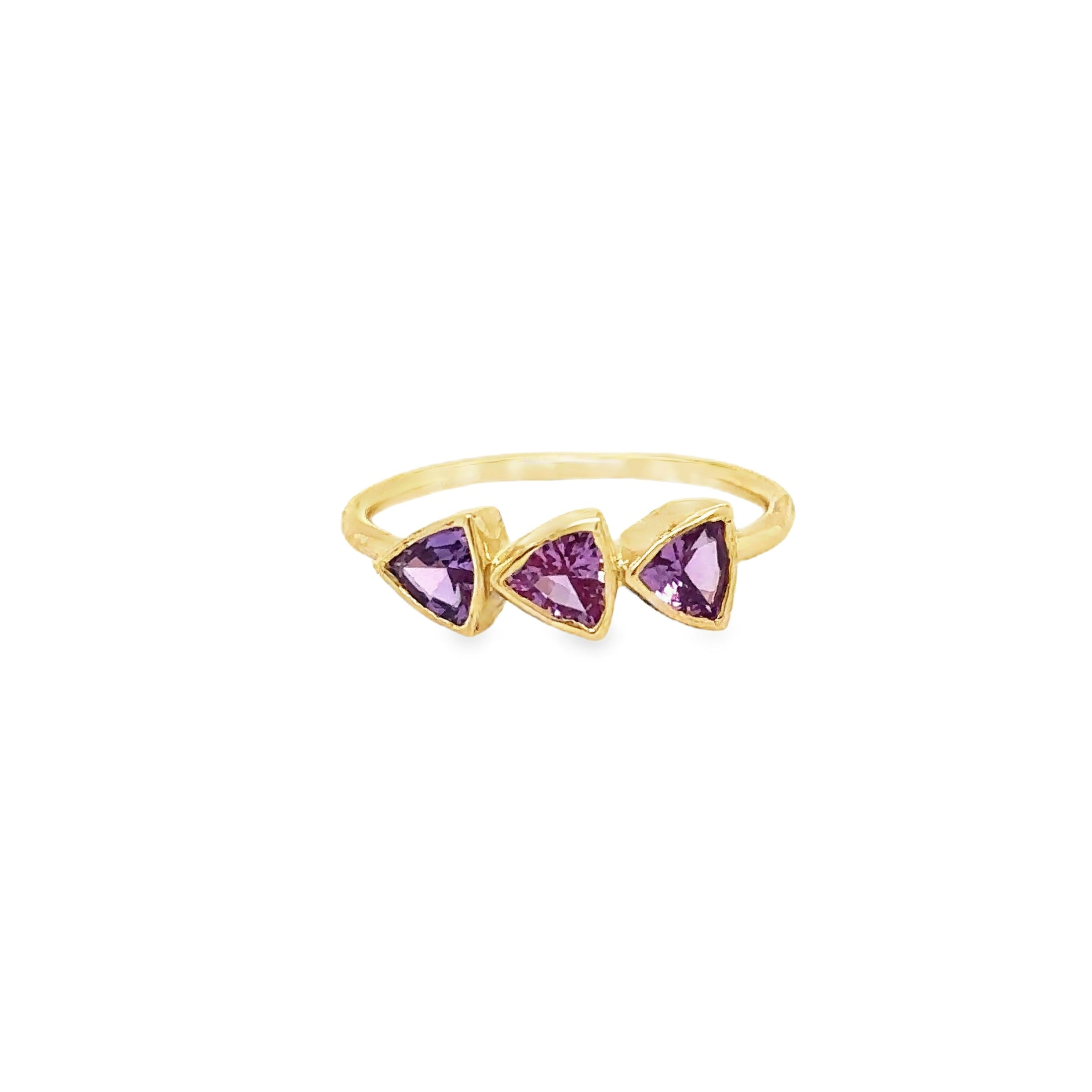 Anillo De Zafiro Rosa En Oro Amarillo De 14K, 0.89CT