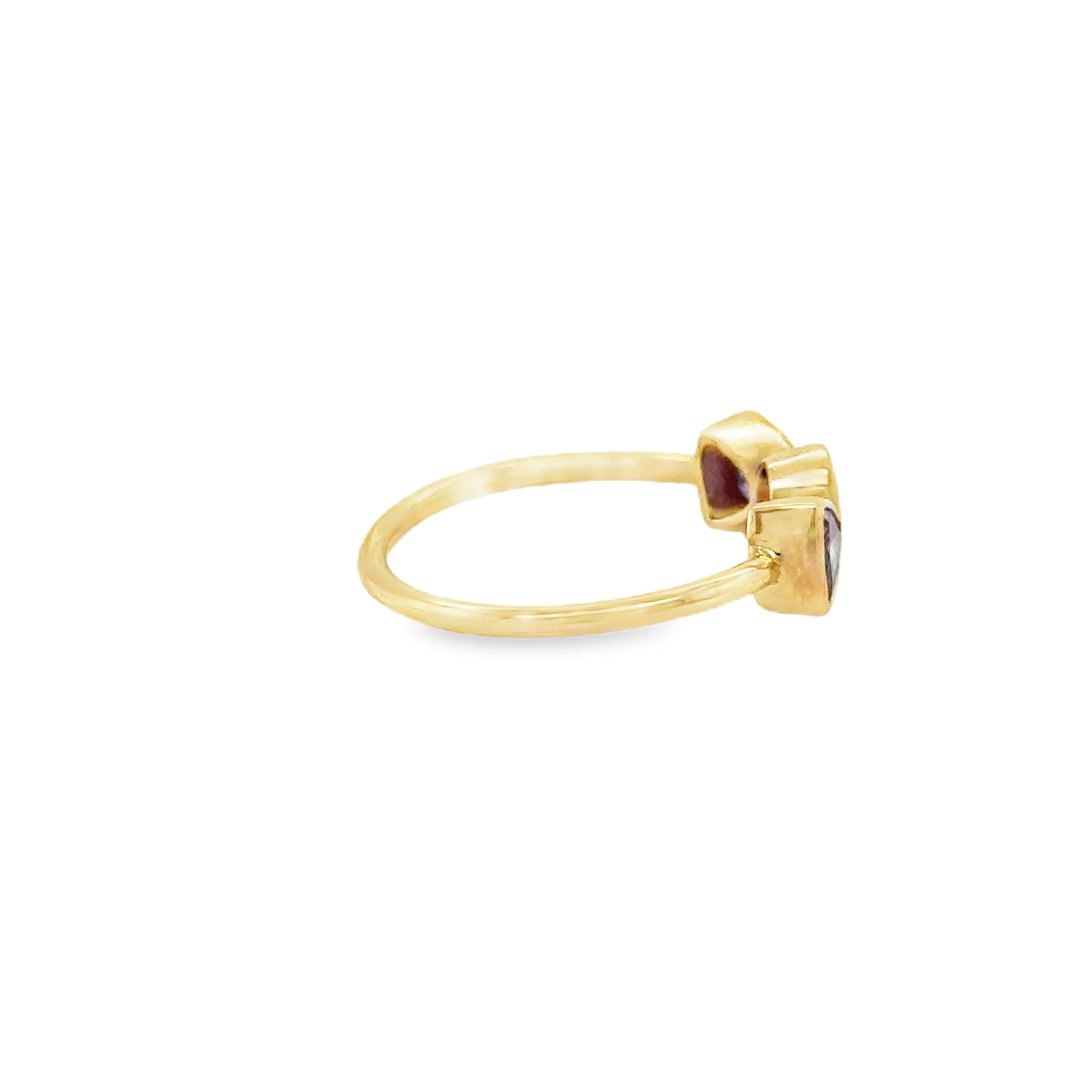 Anillo Multi Zafiro En Oro Amarillo De 14 K, 0.89CT