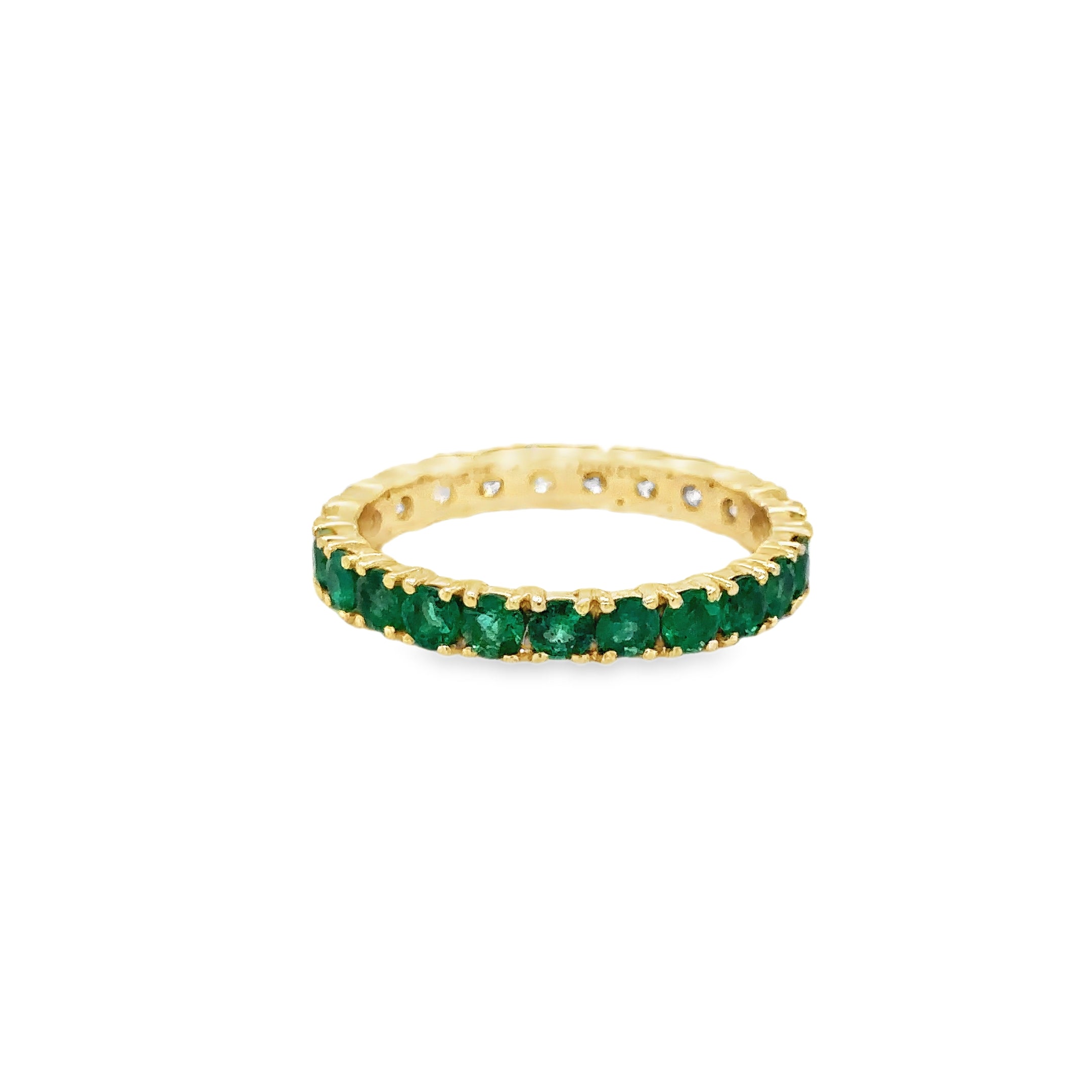 14K Yellow Gold Emerald & Diamonds Ring 1.83 TCW