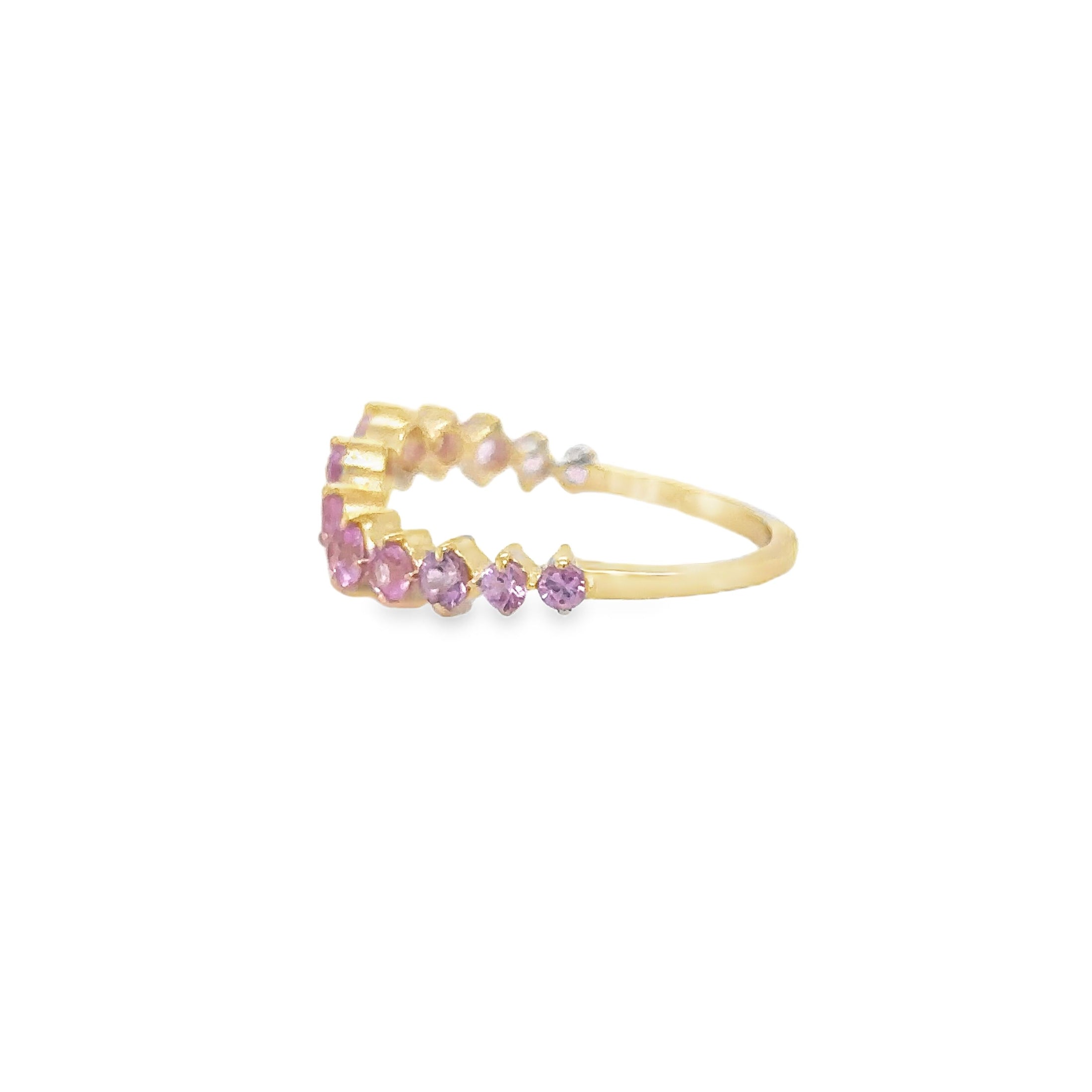 Anillo De Zafiro Rosa En Oro Amarillo De 14K, 1.10CT