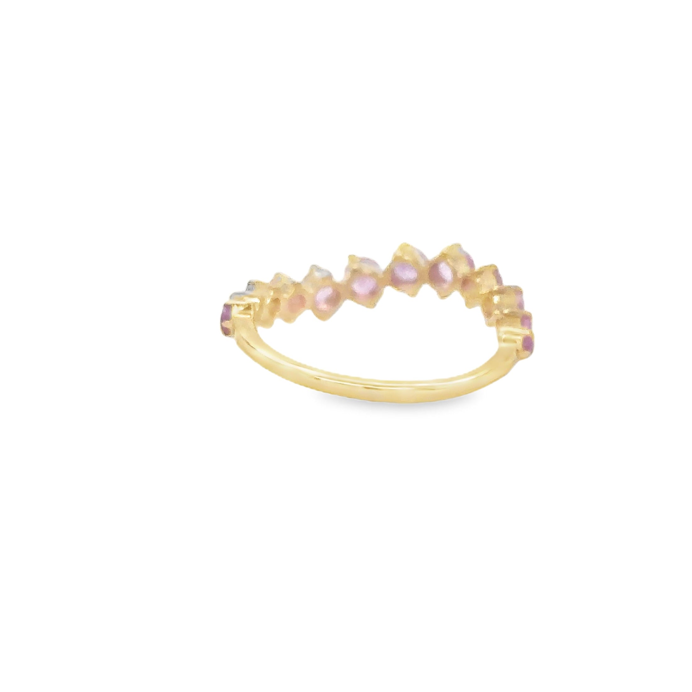 Anillo De Zafiro Rosa En Oro Amarillo De 14K, 1.10CT