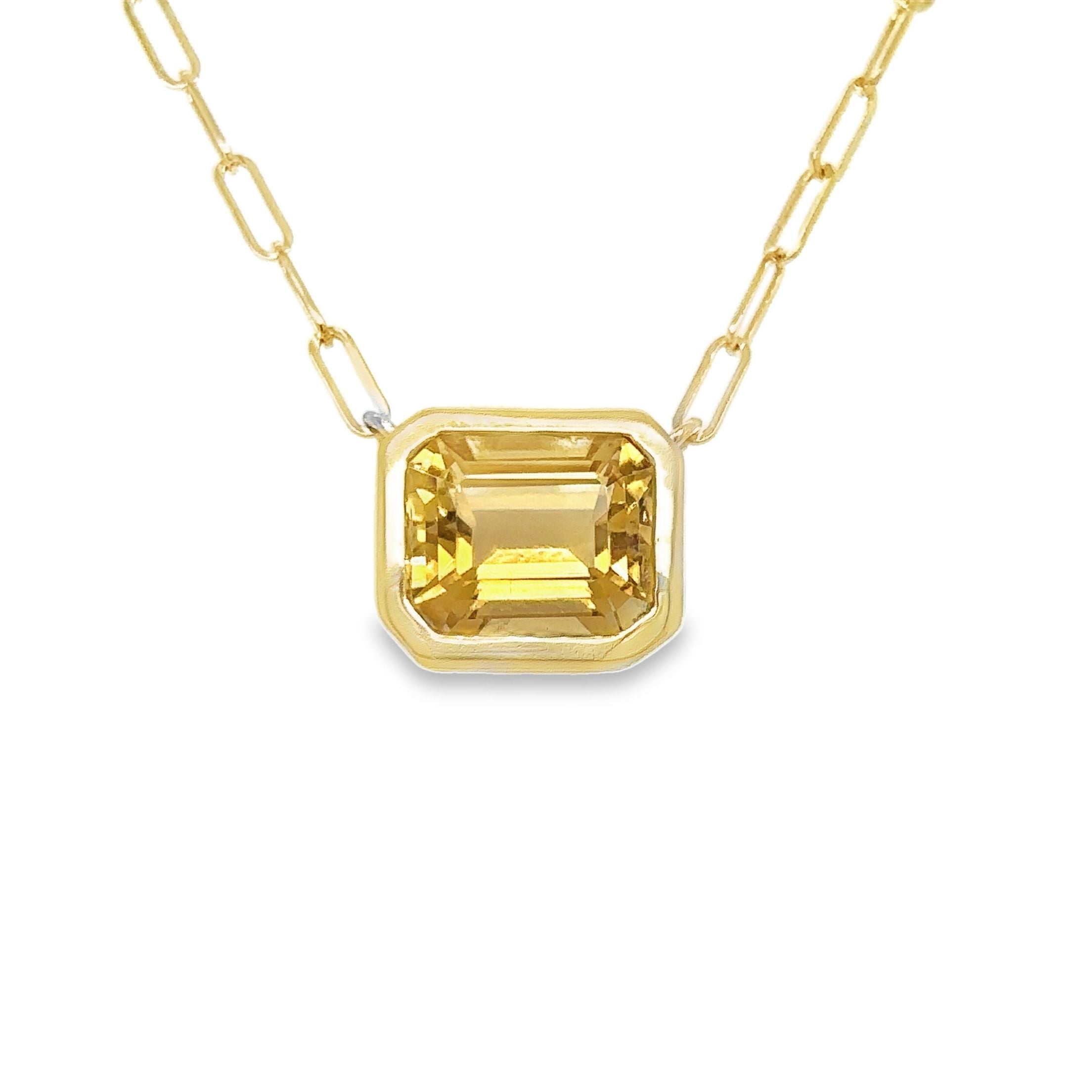 Collar De Citrino En Oro Amarillo De 14K, 4.53CT