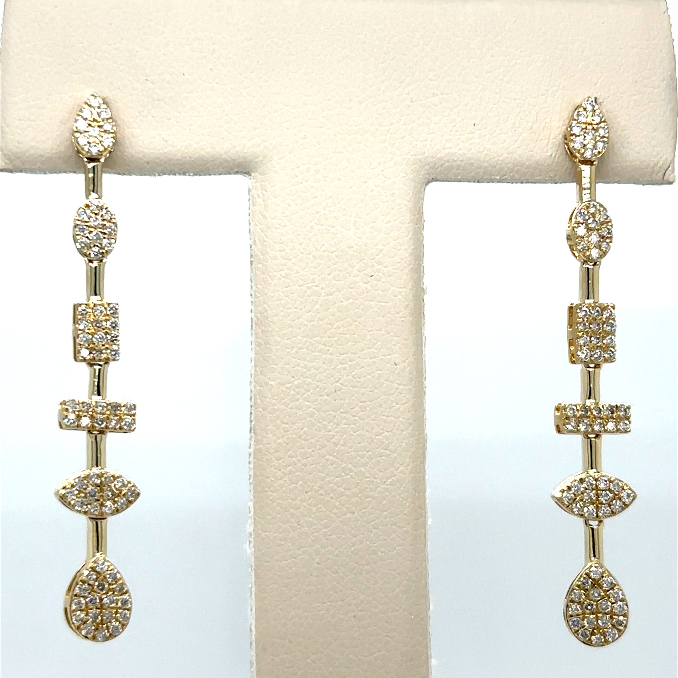 14K Yellow Gold Diamond Earring 0.68 TCW