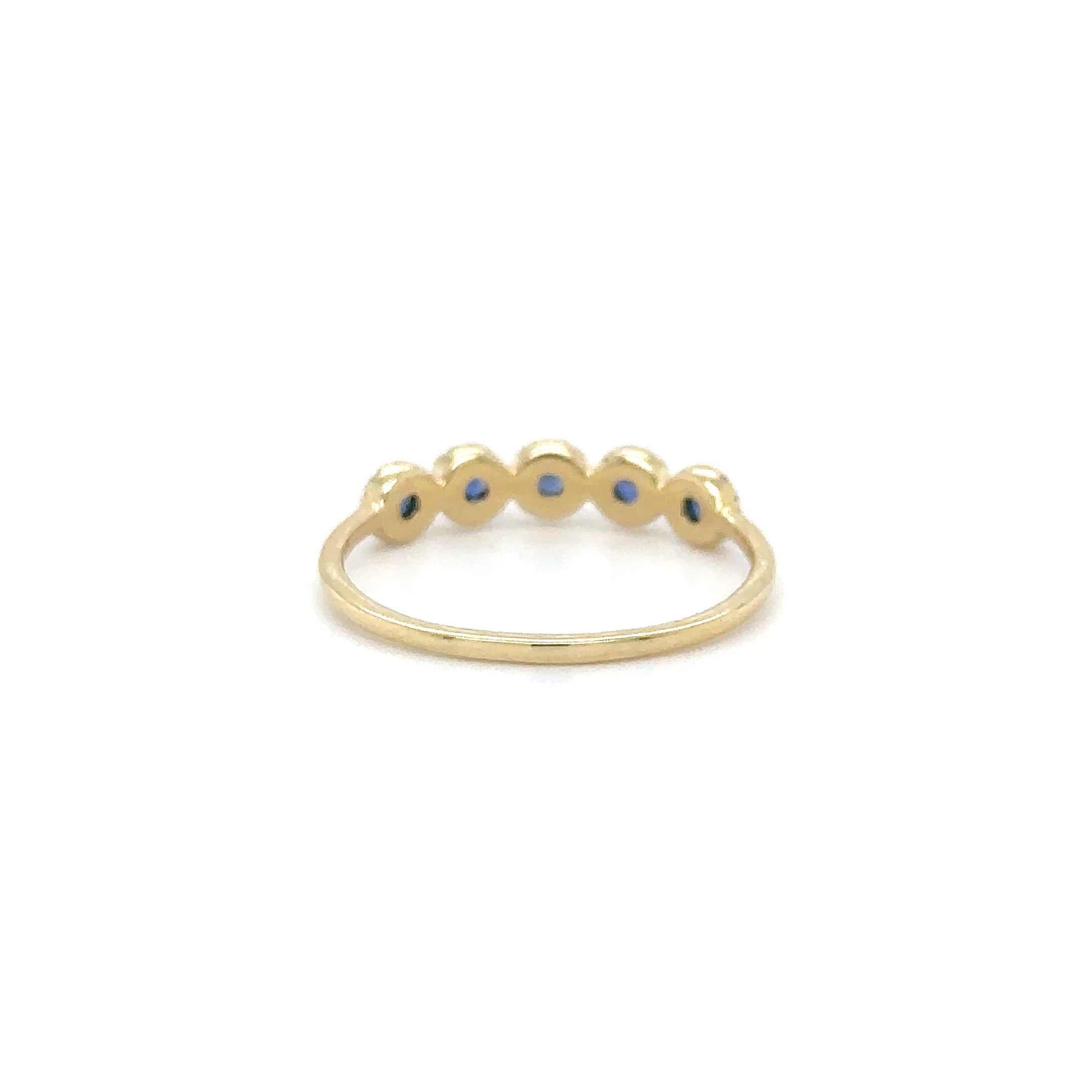 Anillo de oro amarillo de 14 quilates con zafiro y diamantes, 1,14 quilates