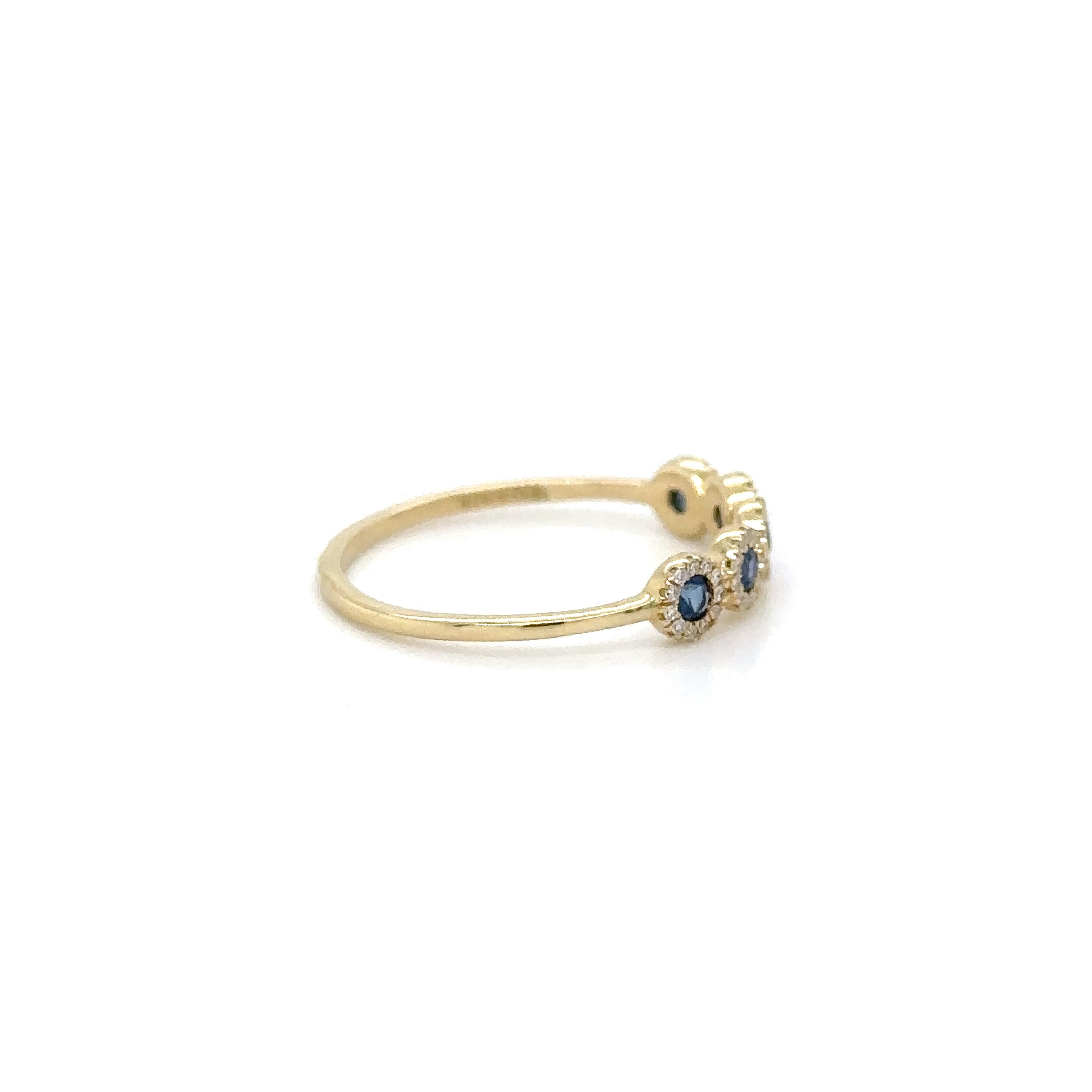 14K Yellow Gold Sapphire & Diamonds Ring 1.14 TCW