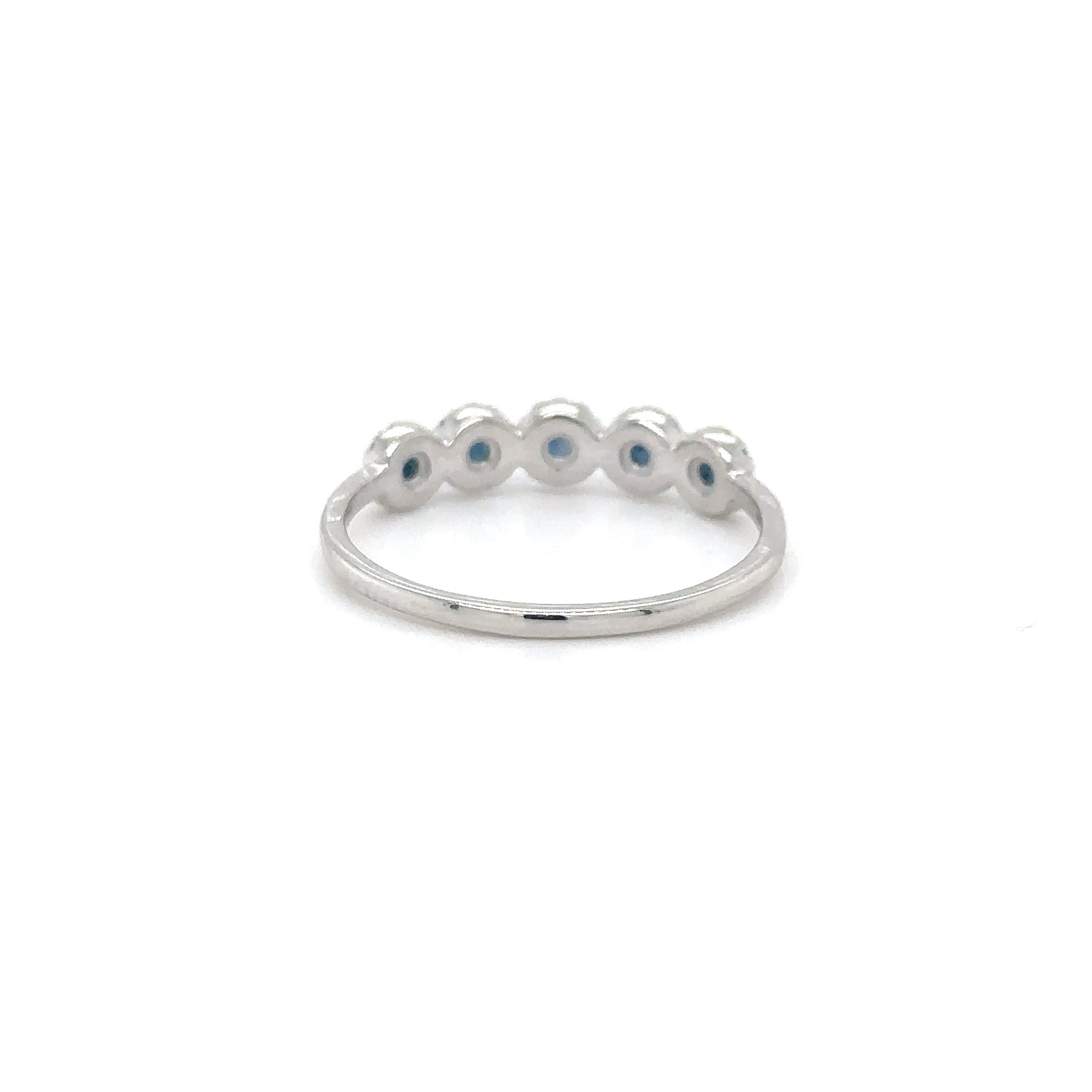 14K White Gold Sapphire & Diamonds Ring 1.19 TCW