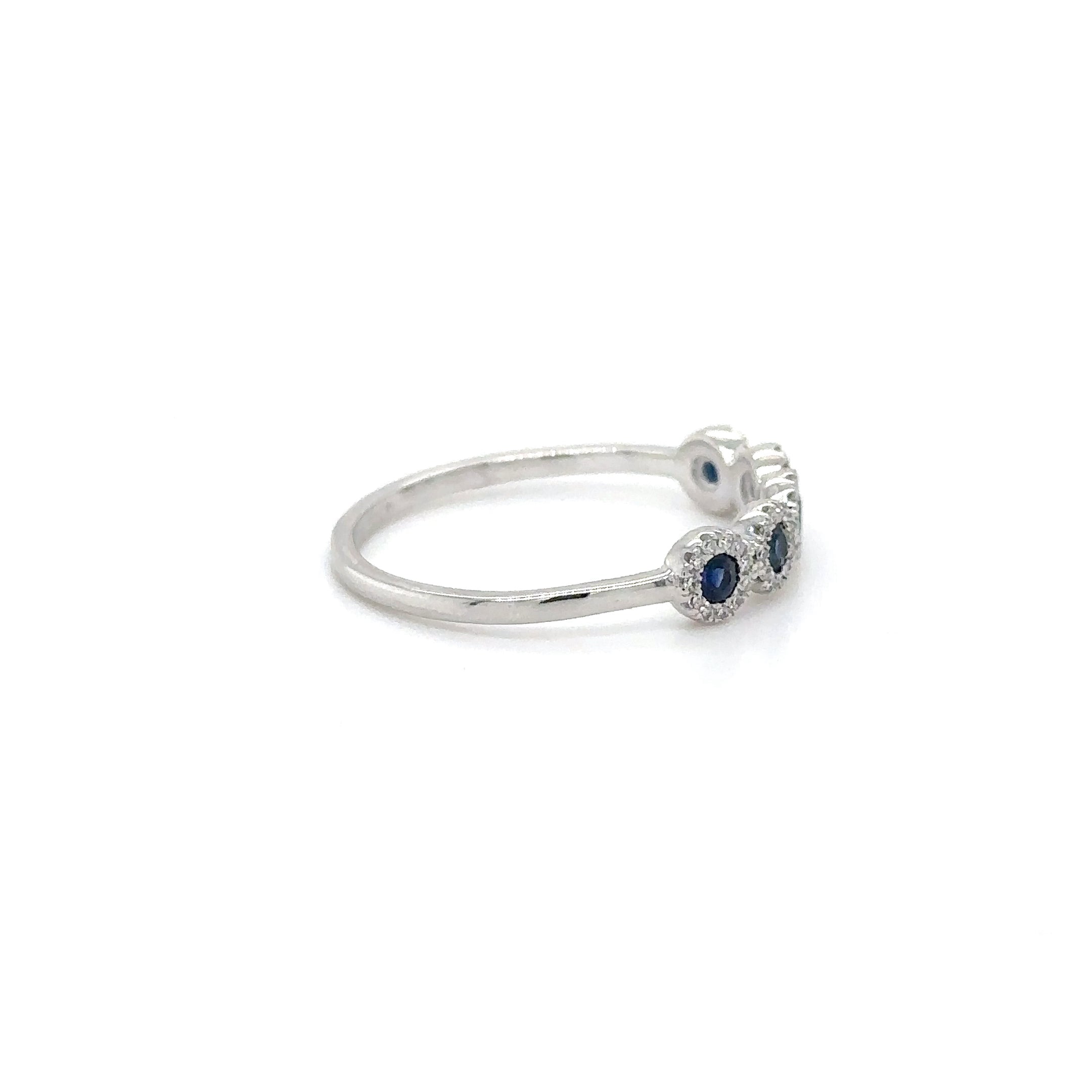 14K White Gold Sapphire & Diamonds Ring 1.19 TCW