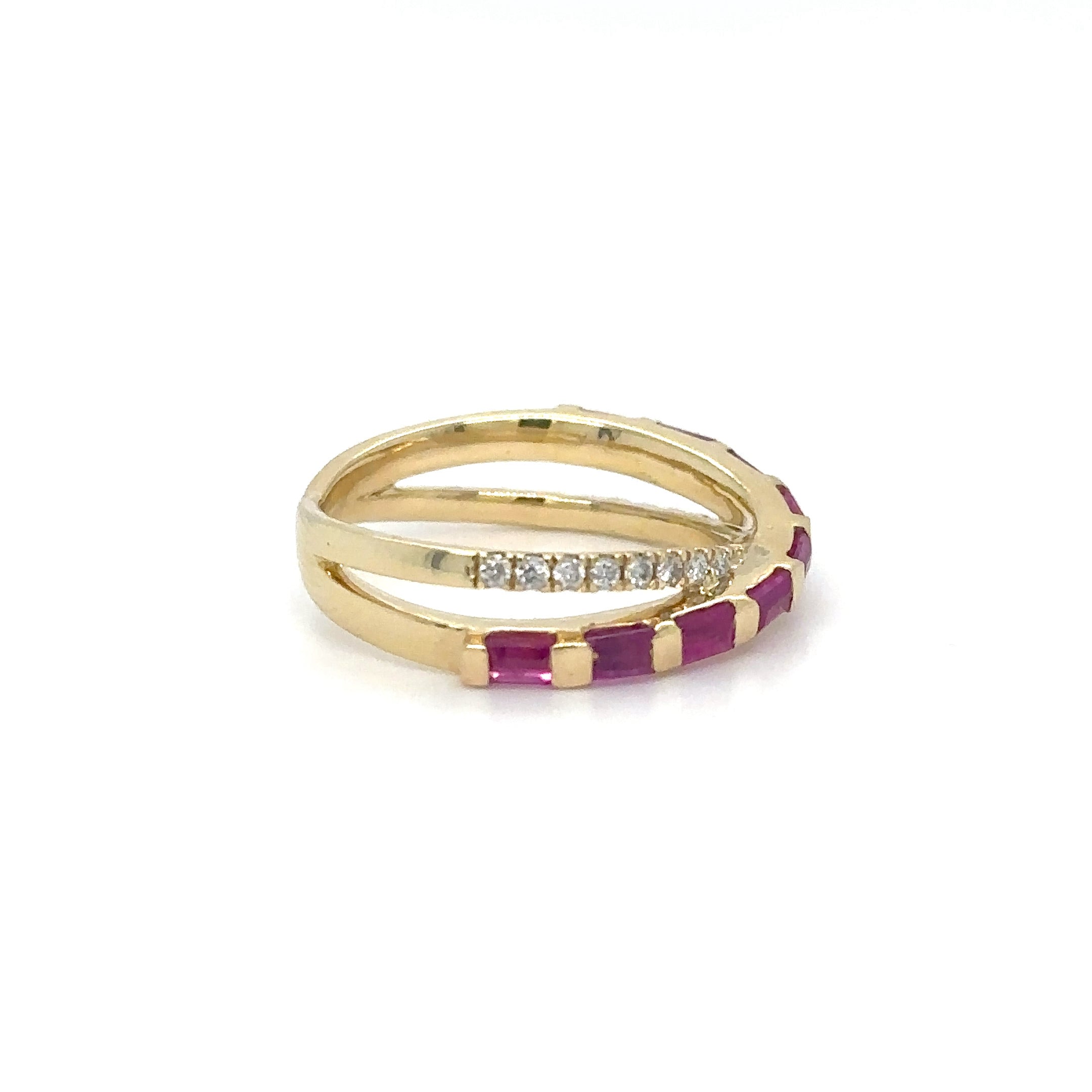 14K Yellow Gold Pink Sapphire & Diamonds Ring 1.09 TCW