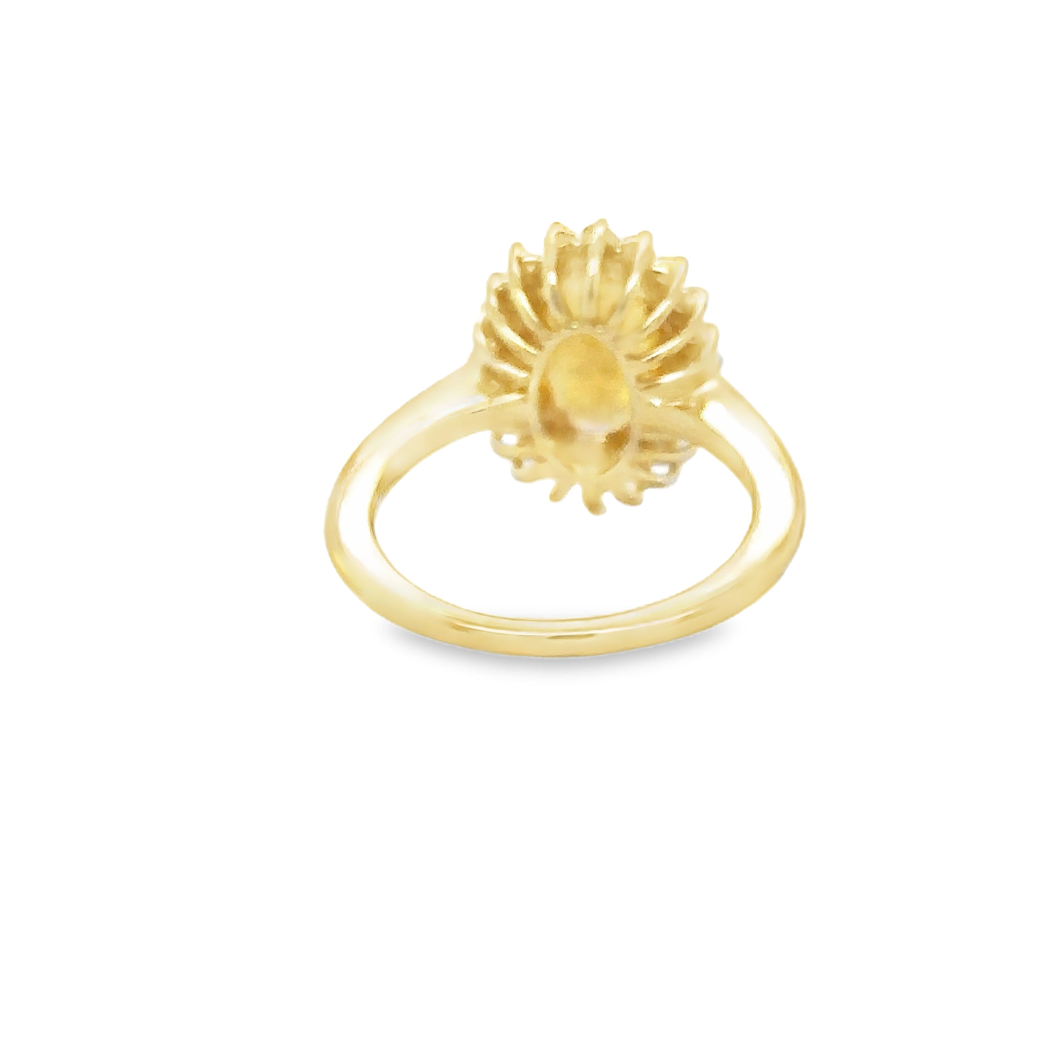 Anillo de oro amarillo de 14 quilates con zafiro amarillo y diamantes, 3,46 quilates