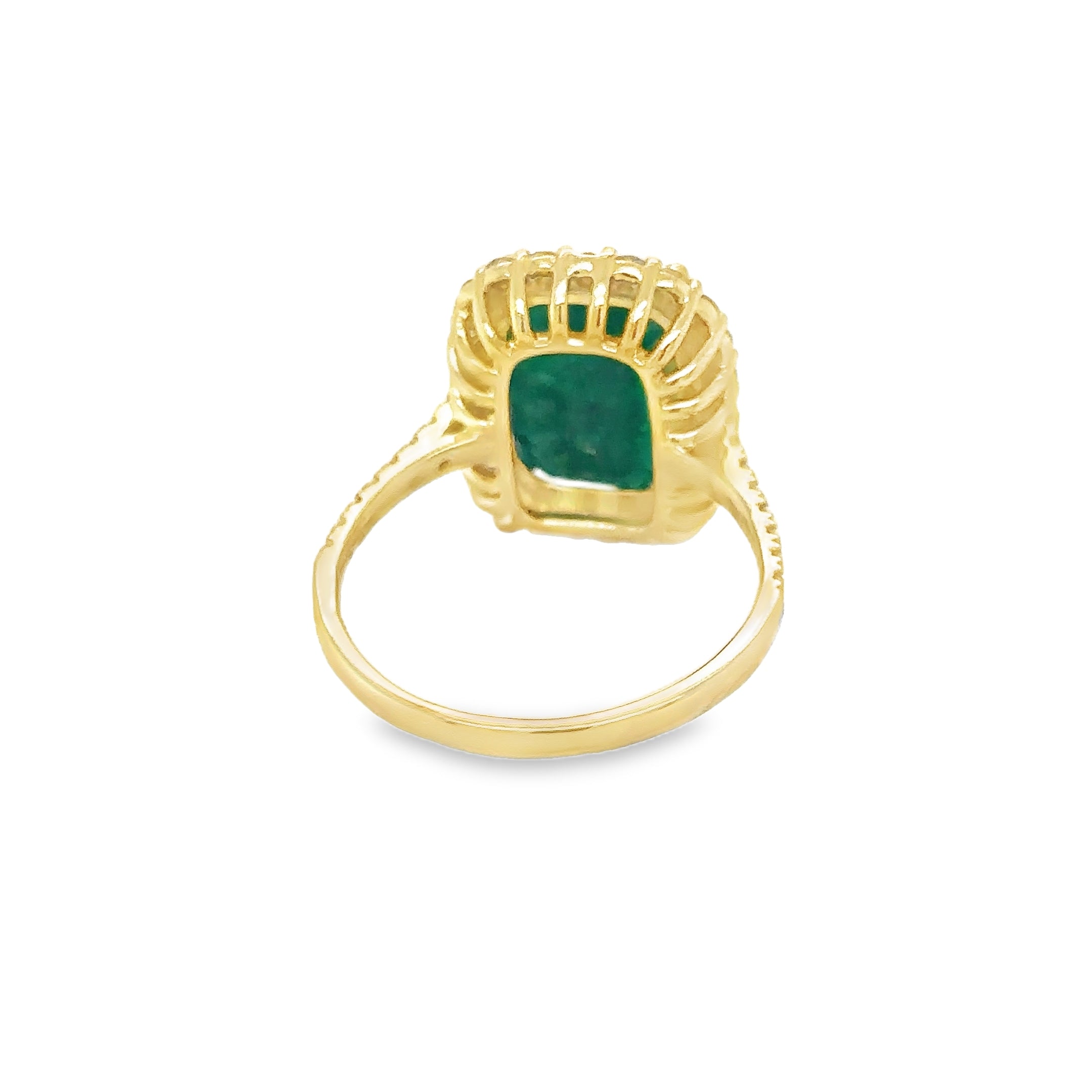 14K Yellow Gold Emerald & Diamonds Ring 5.49 TCW