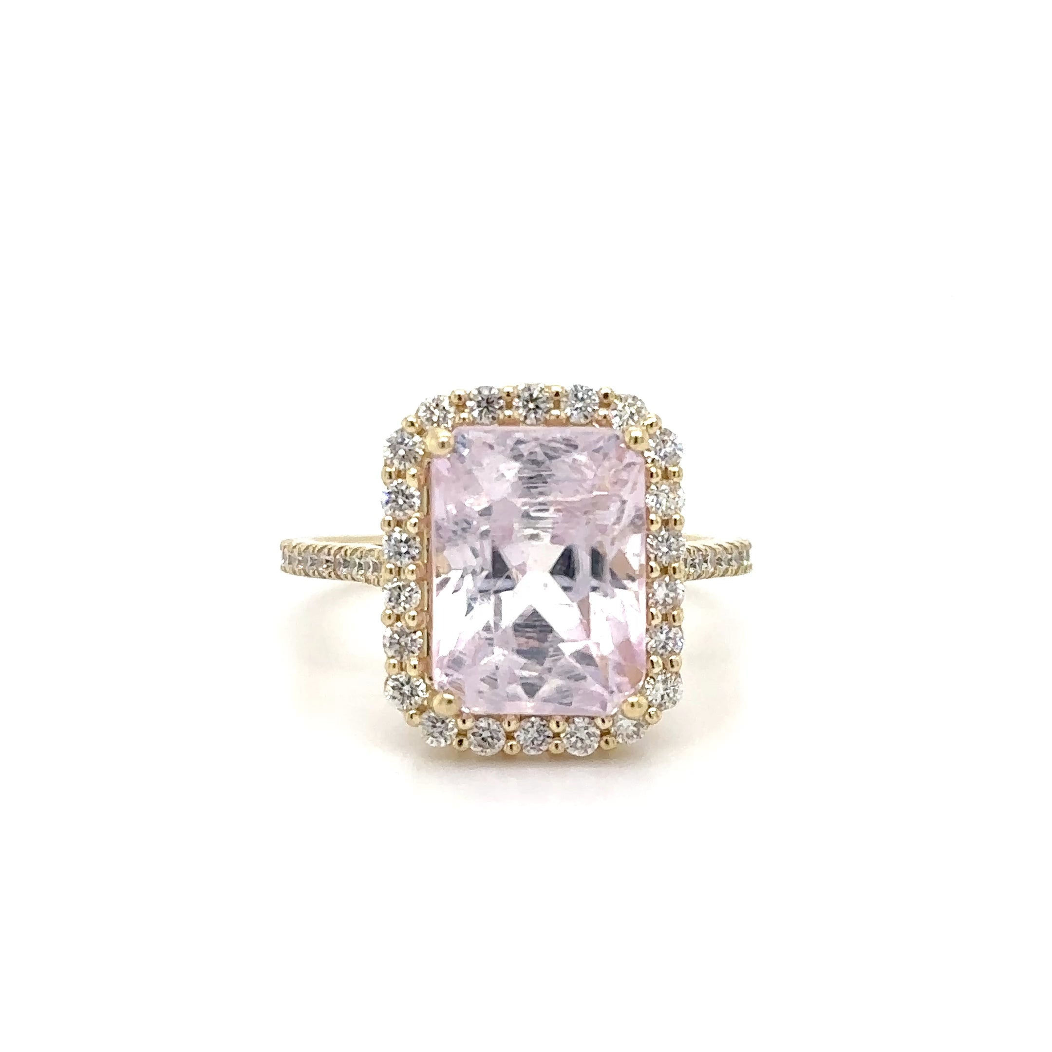 14K Yellow Gold Kunzite & Diamonds Ring 6.85 TCW