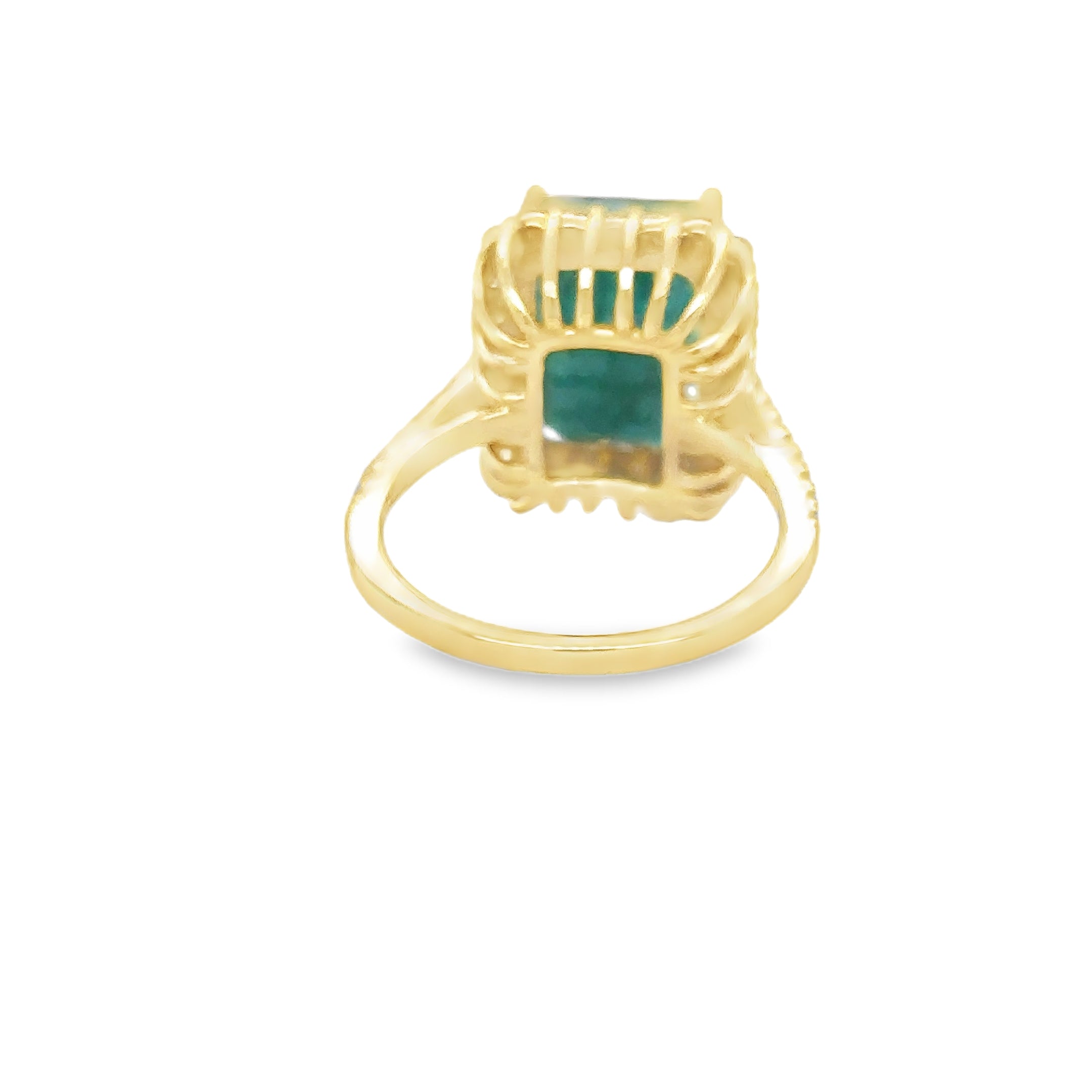 14K Yellow Gold Emerald & Diamonds Ring 9.91 TCW