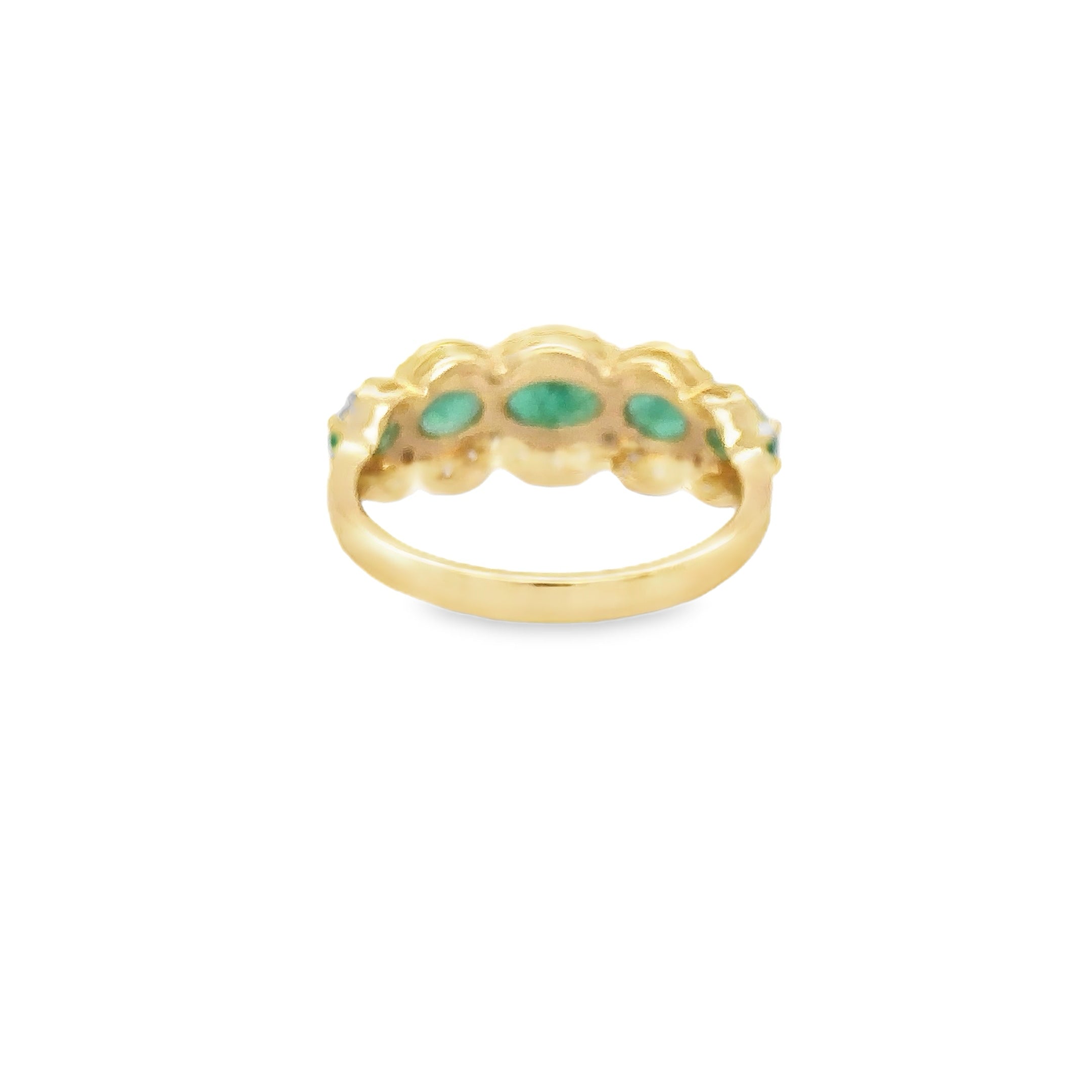 Anillo de oro amarillo de 14 quilates con esmeralda y diamantes, 1,73 quilates