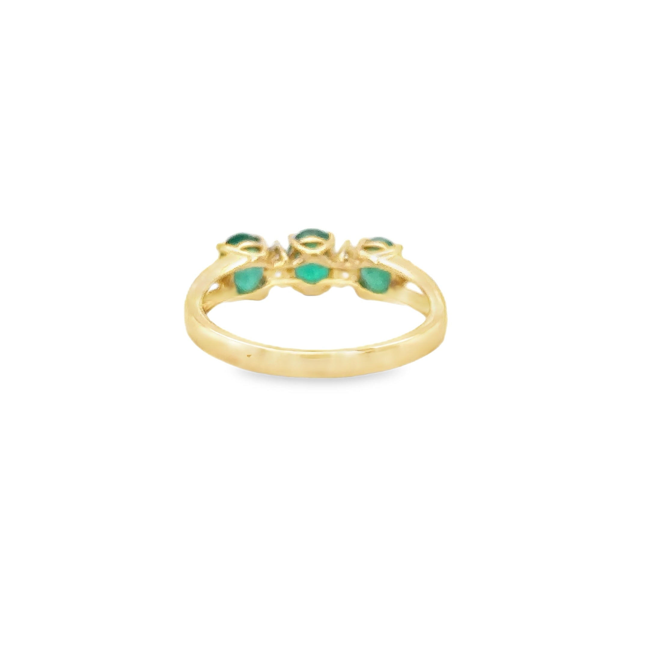 14K Yellow Gold Emerald & Diamonds Ring 1.12 TCW