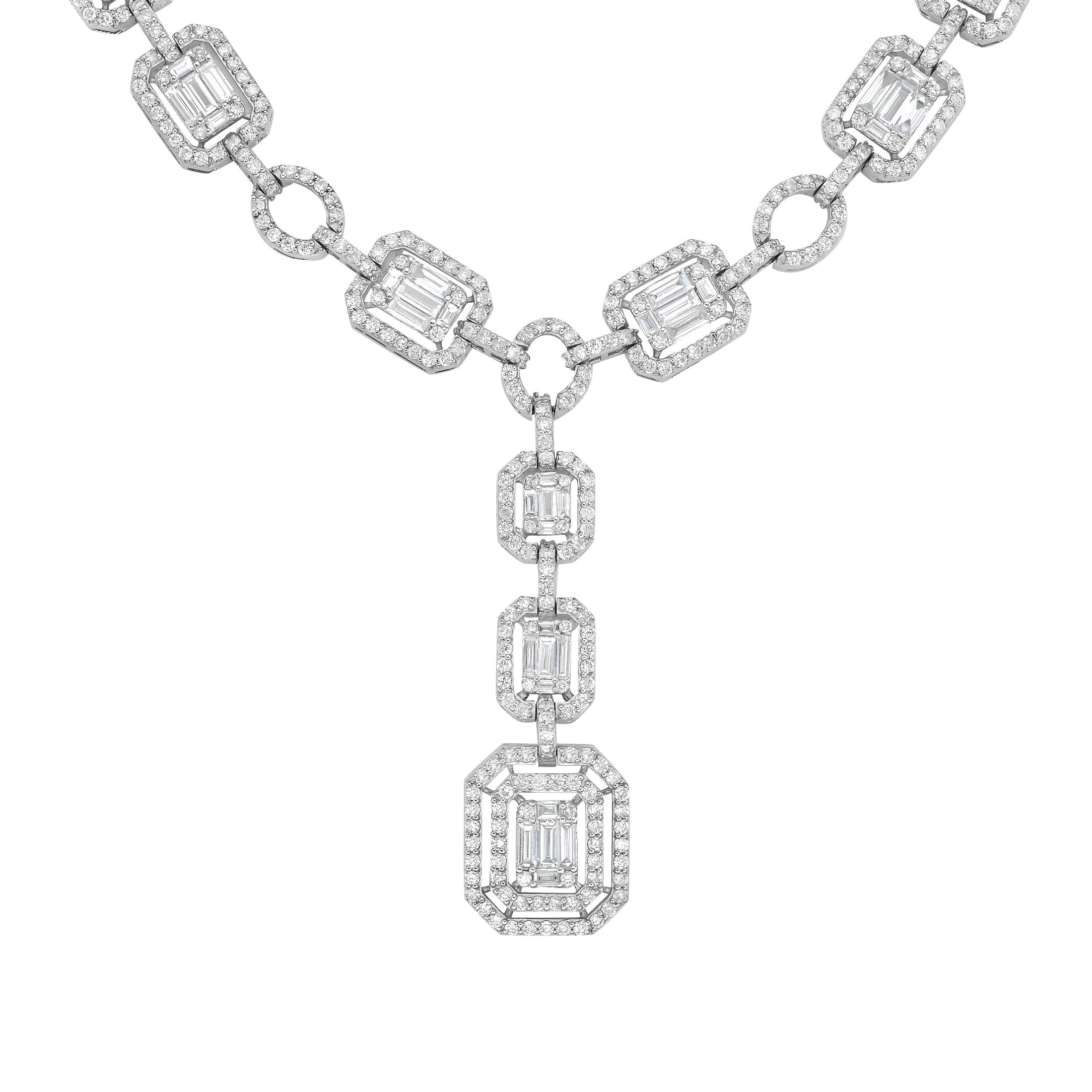 18K White Gold Diamond Necklace 1.03 TCW