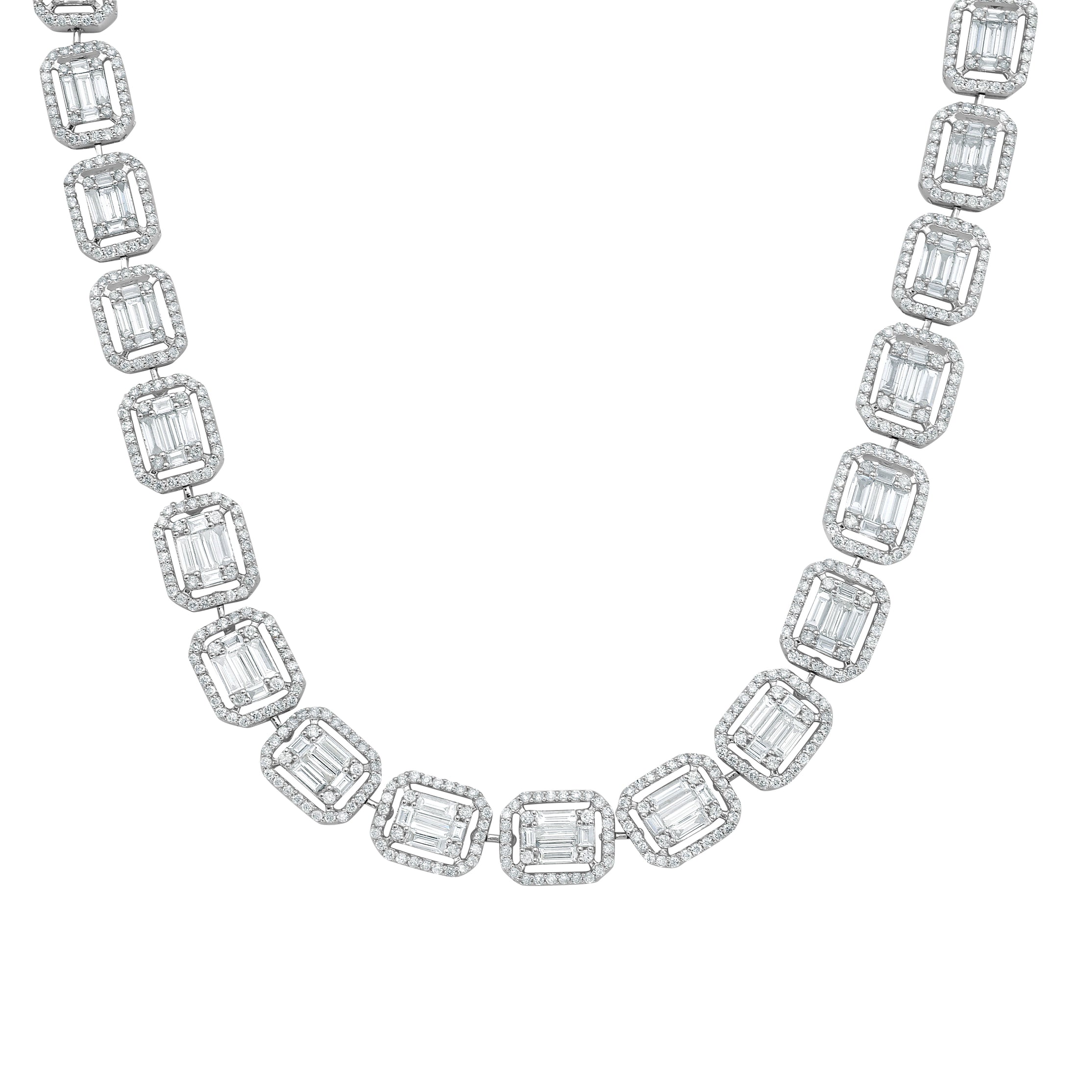 18K White Gold Diamond Necklace 15.8 TCW