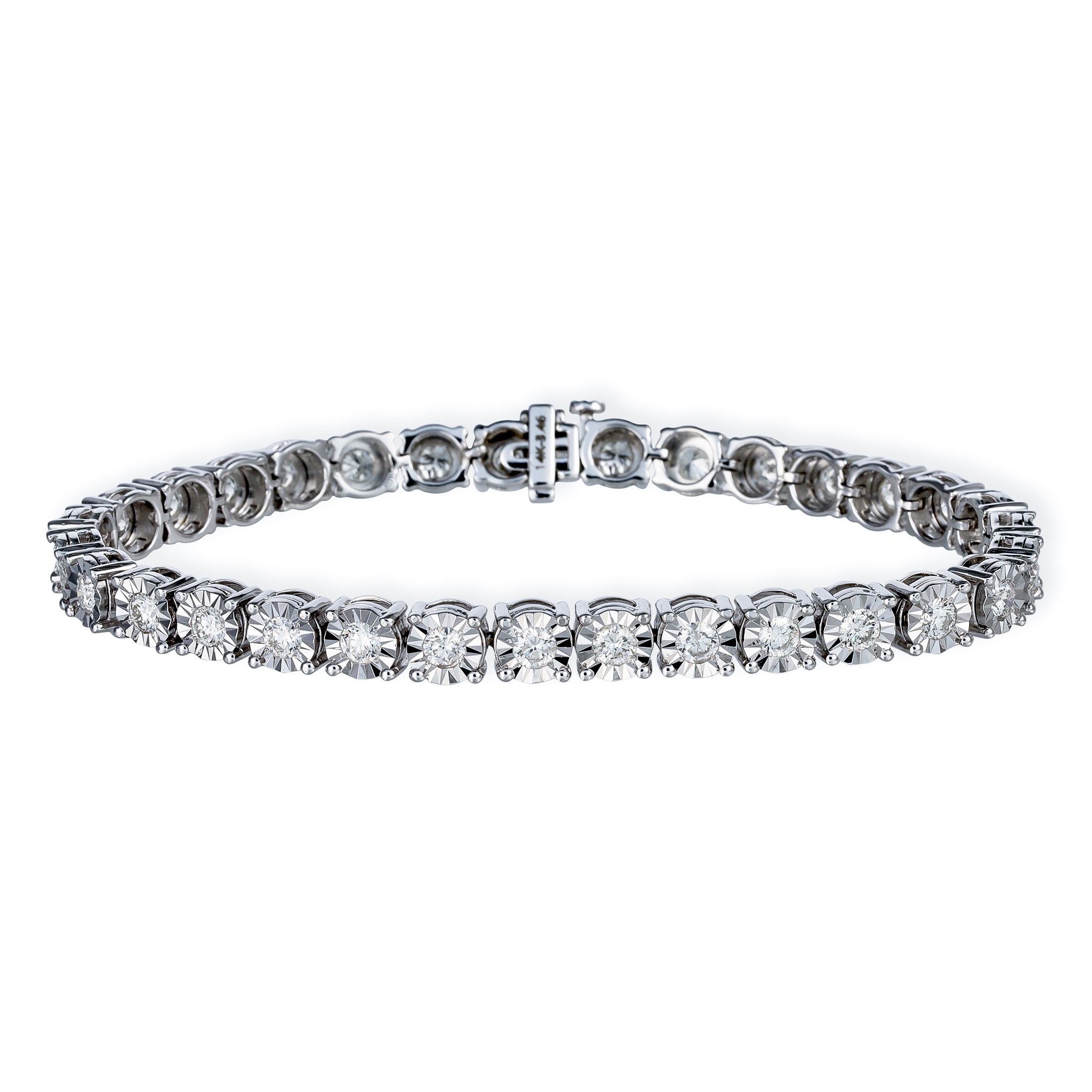 Pulsera de tenis con diamantes de 14 quilates y 3,46 quilates