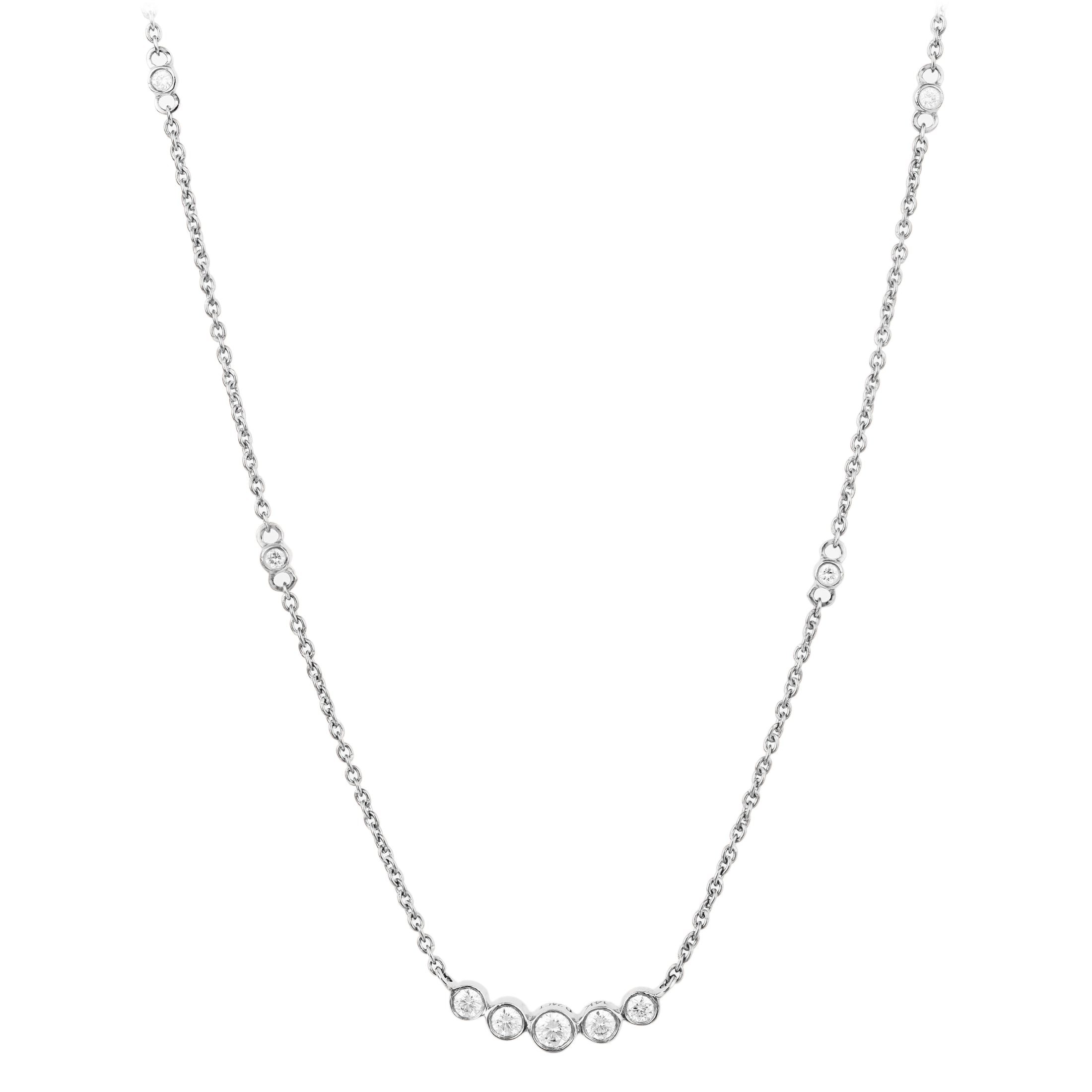 14K Diamond 5 Pcs Curved Necklace 0.24 TCW