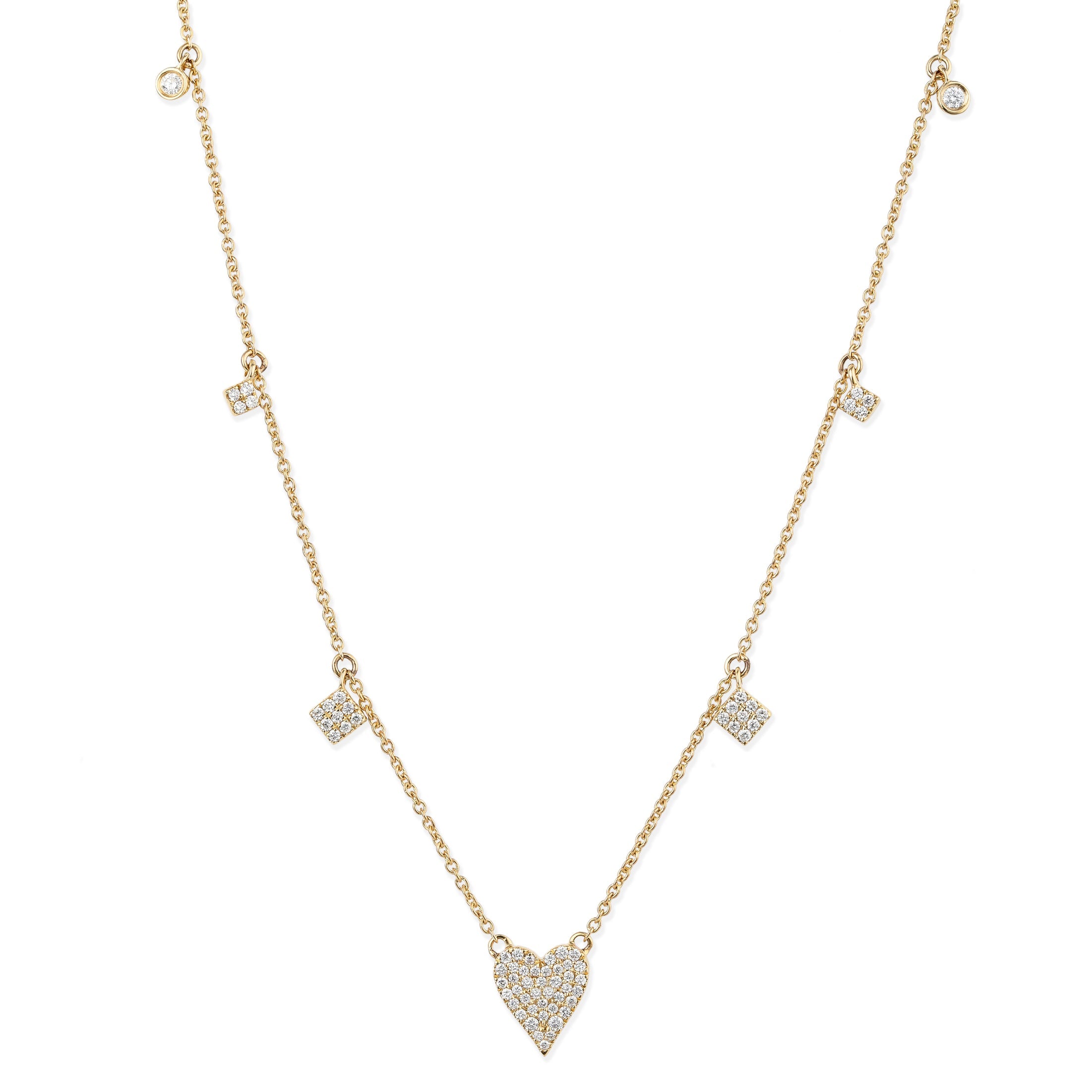 14K Diamond Heart Shape Necklace 0.33 TCW