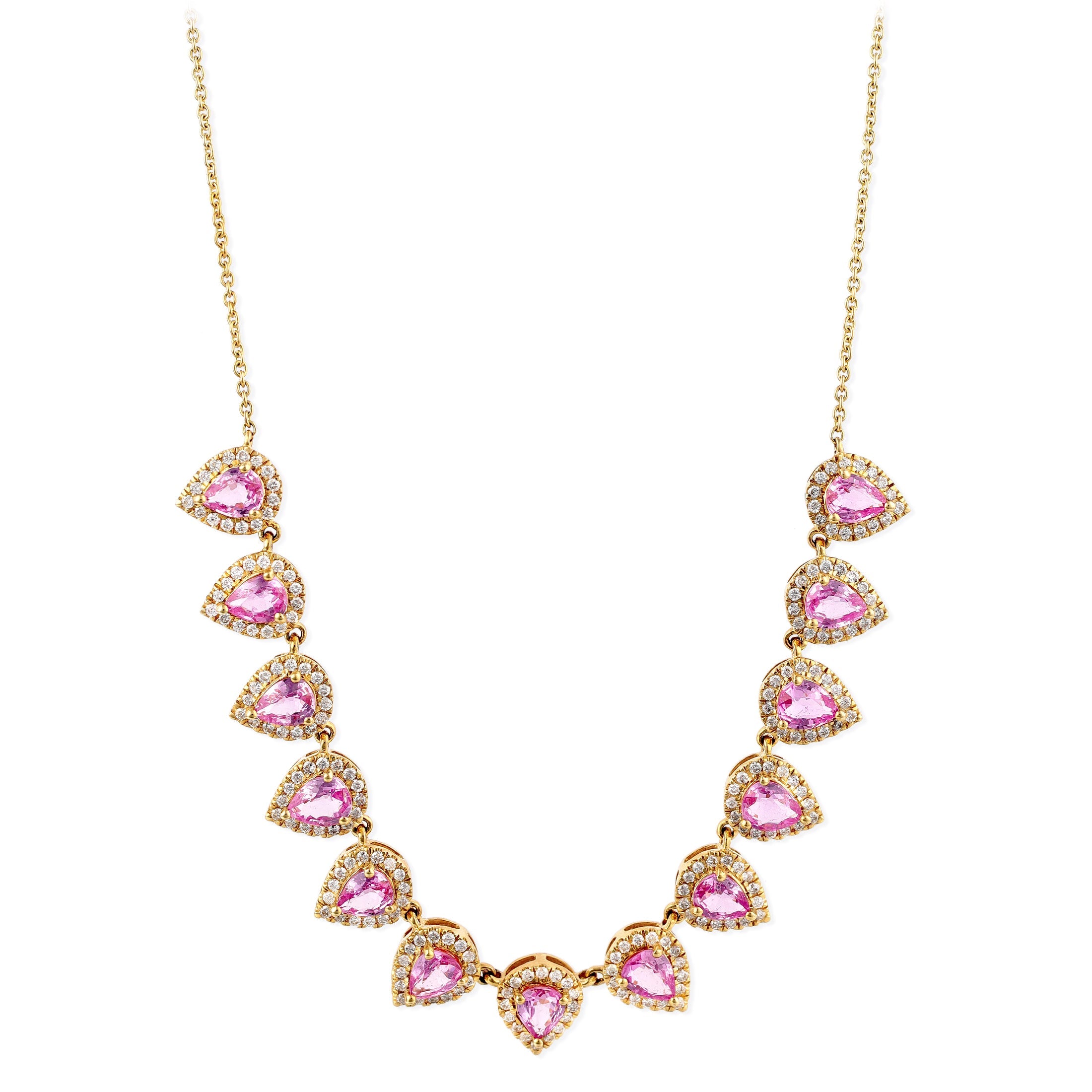 Diamond Pink Sapphire Necklace 5.26 TCW