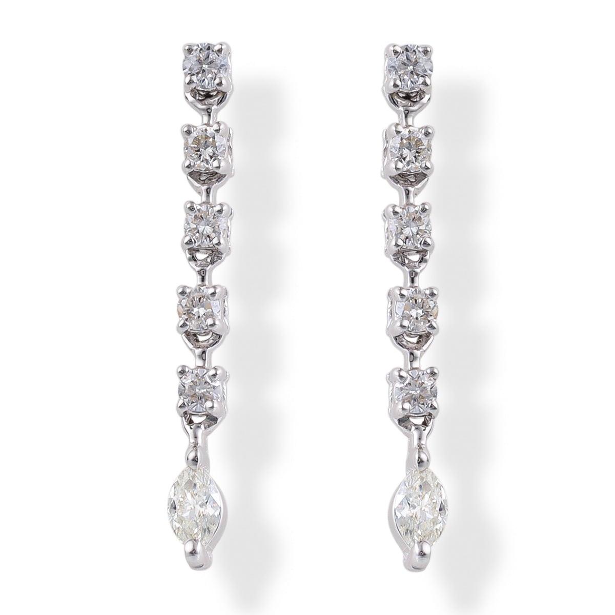 14K White Gold Diamond Earrings 0.29 TCW